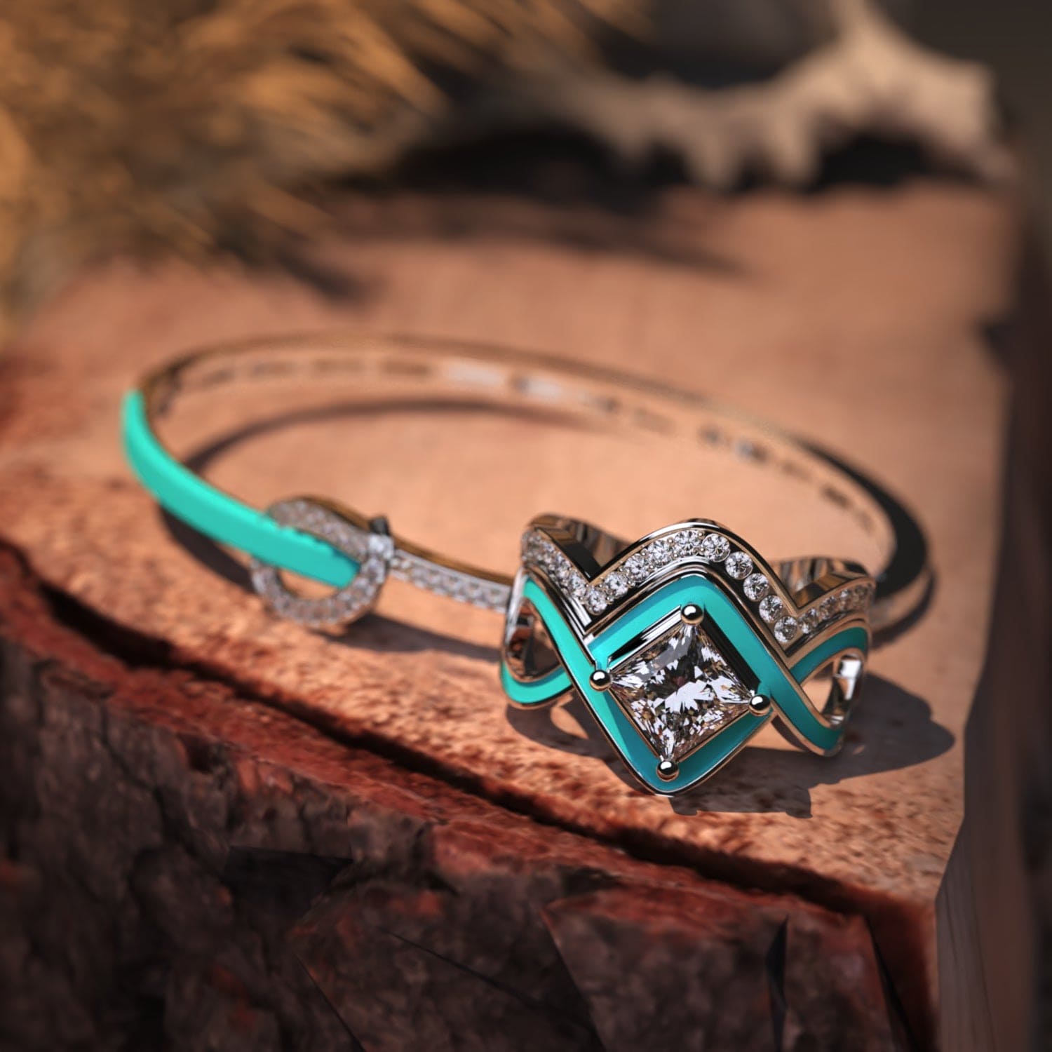 The Ocean Wave: 2-Piece Ring & Bracelet Set - S925 Sterling Silver