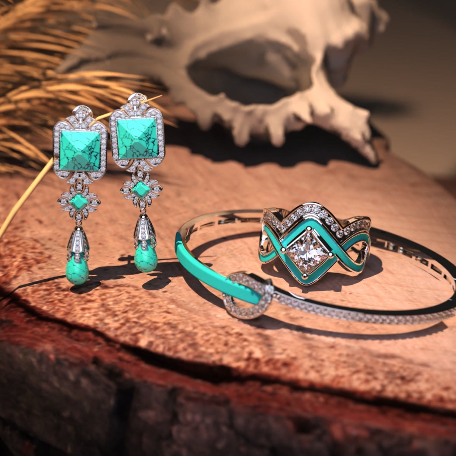 Das Ocean Set: Bestseller-Ring + GRATIS Armband & Ohrringe - S925 Sterling Silber