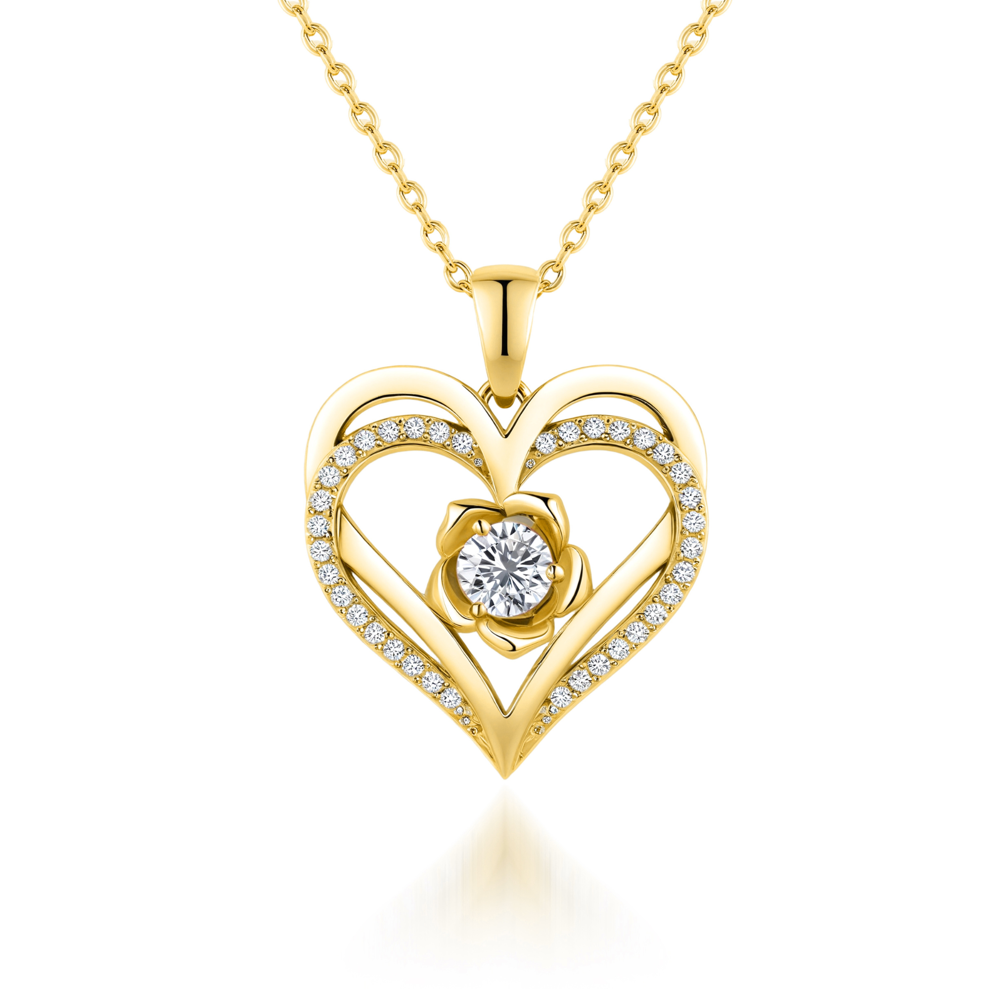 Bloem Hart Geboortesteen Ketting Hanger