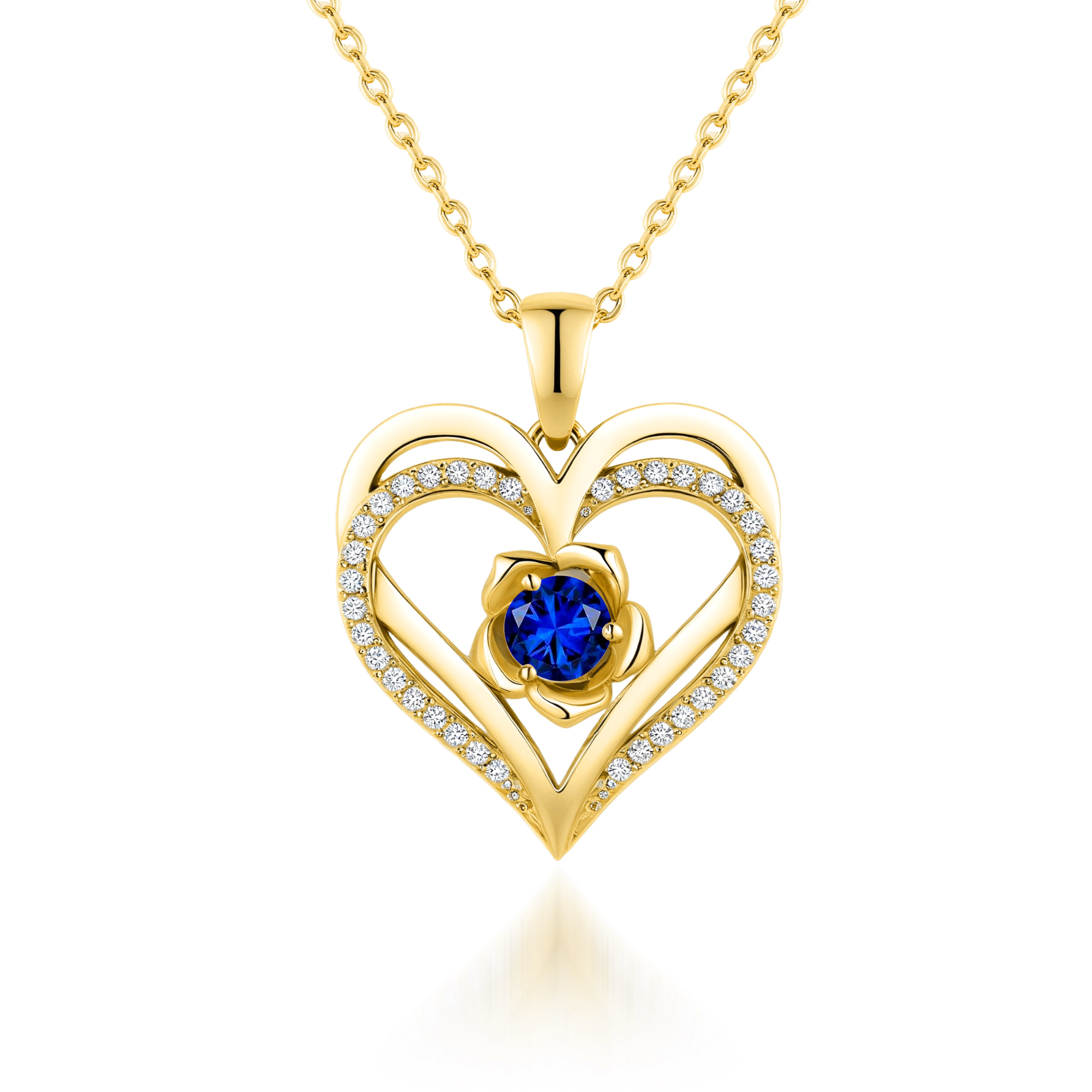 Bloem Hart Geboortesteen Ketting Hanger