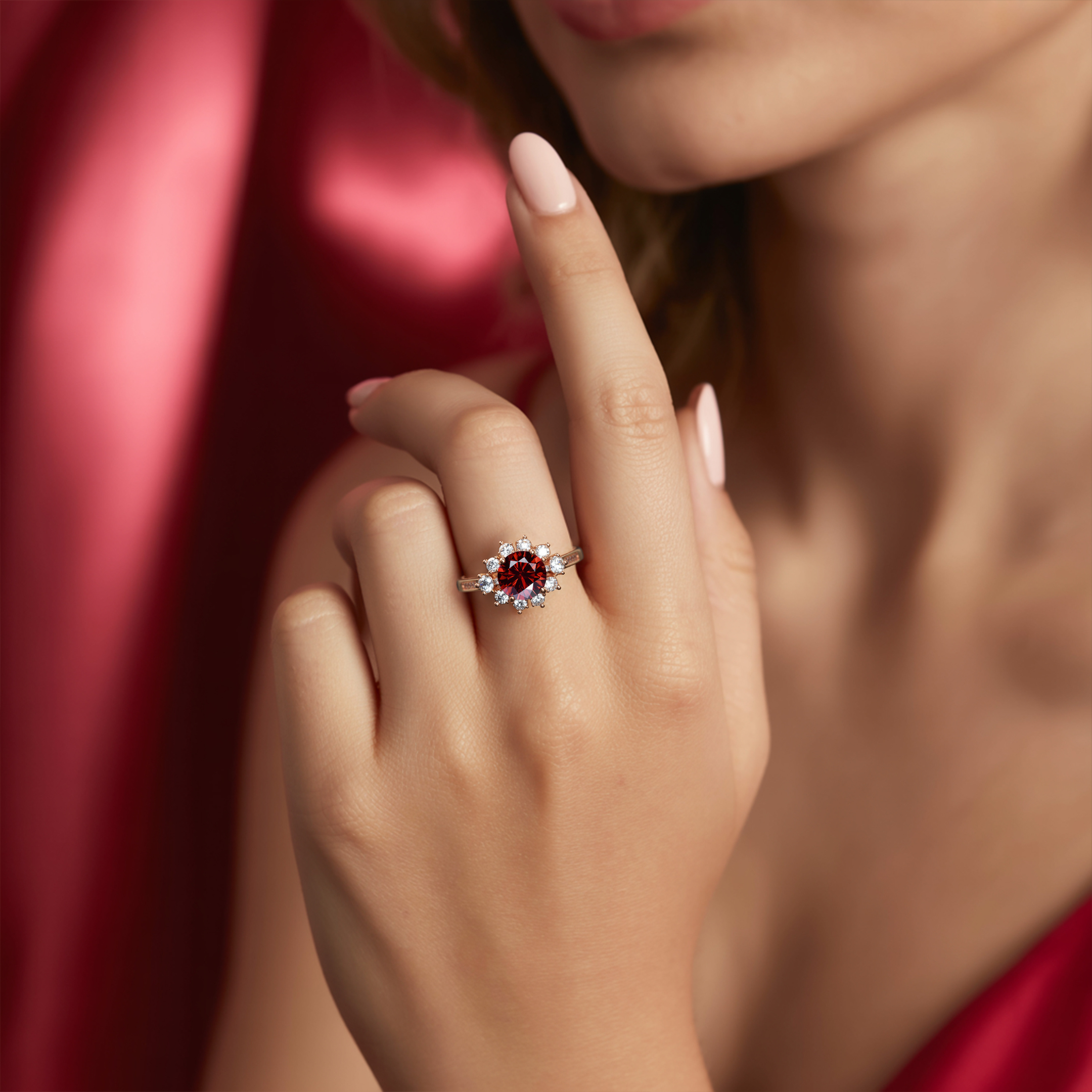 De Bethany - Rode Moissanite Ring