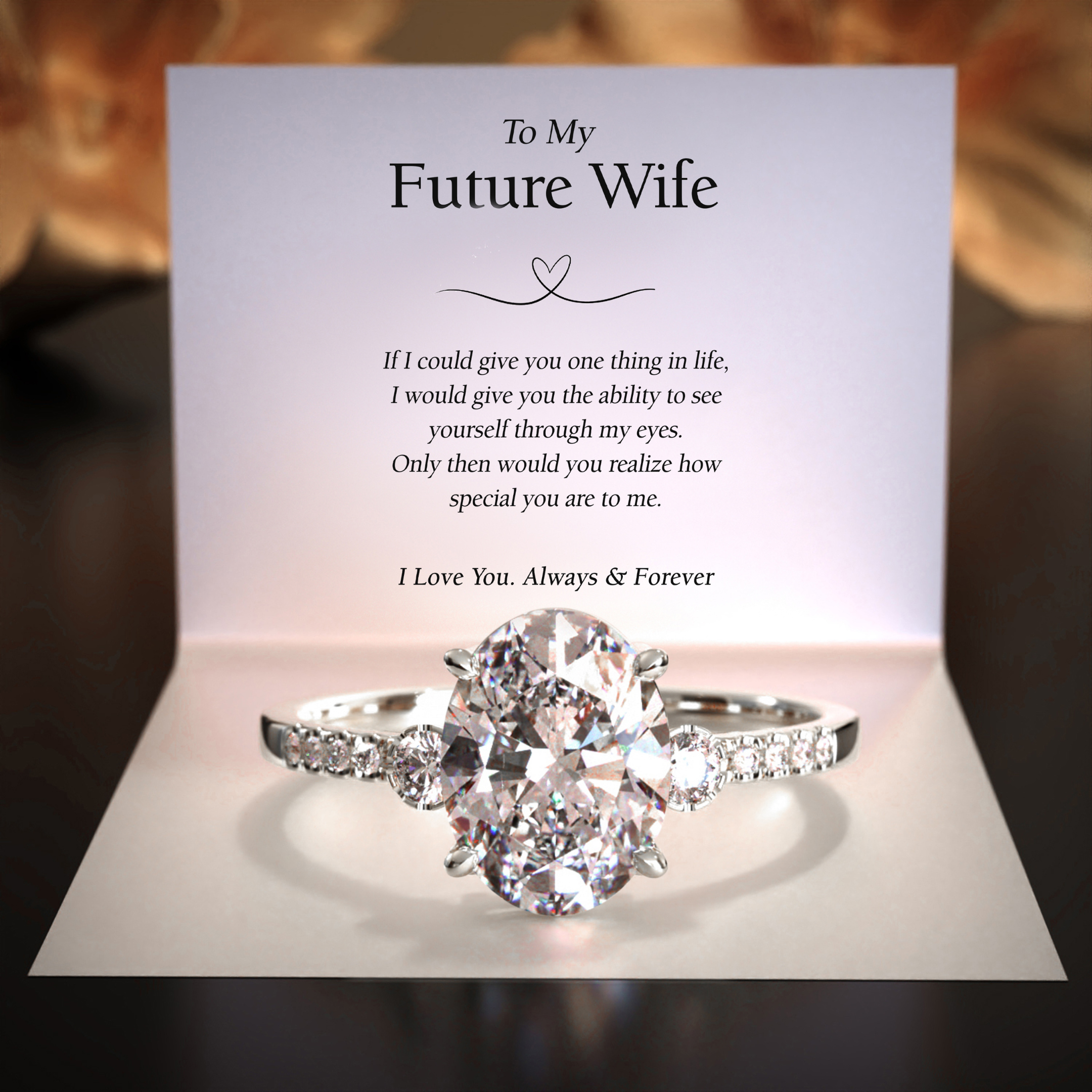 The Luna 5CT Oval Cut Moissanite Ring | To My Future Wife