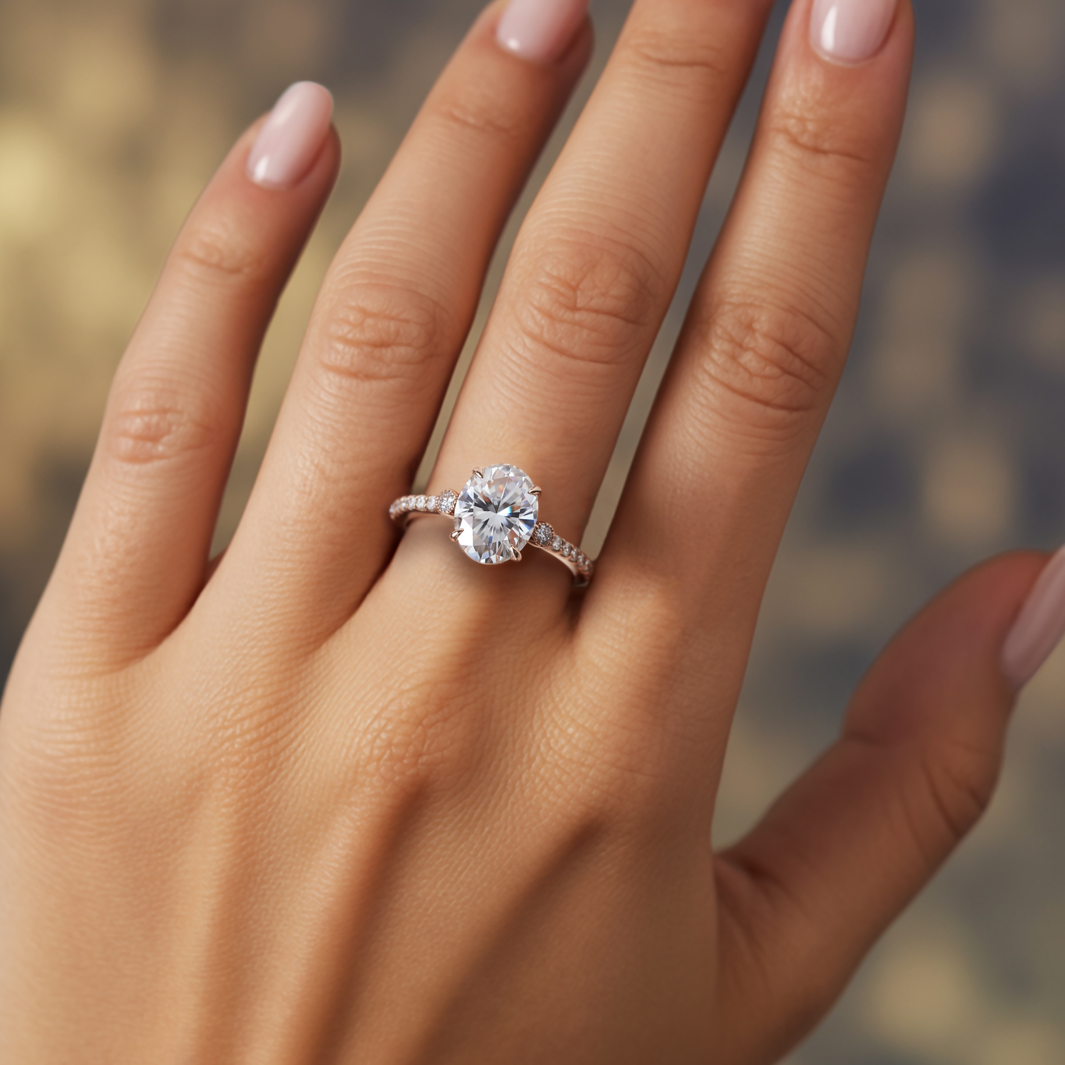 De Luna 3CT Moissanite Ring