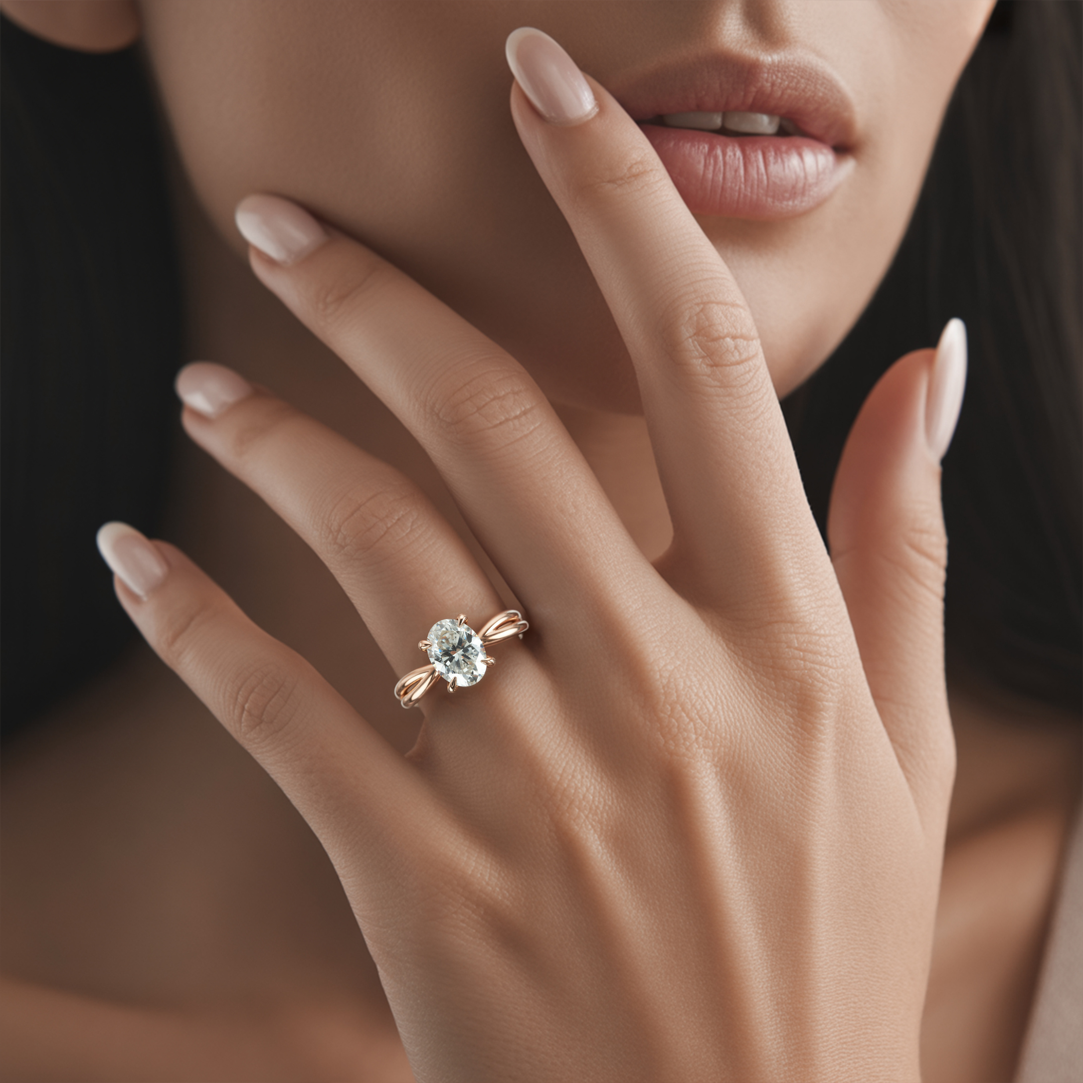 Der Celestine - Infinity Moissanite Ring