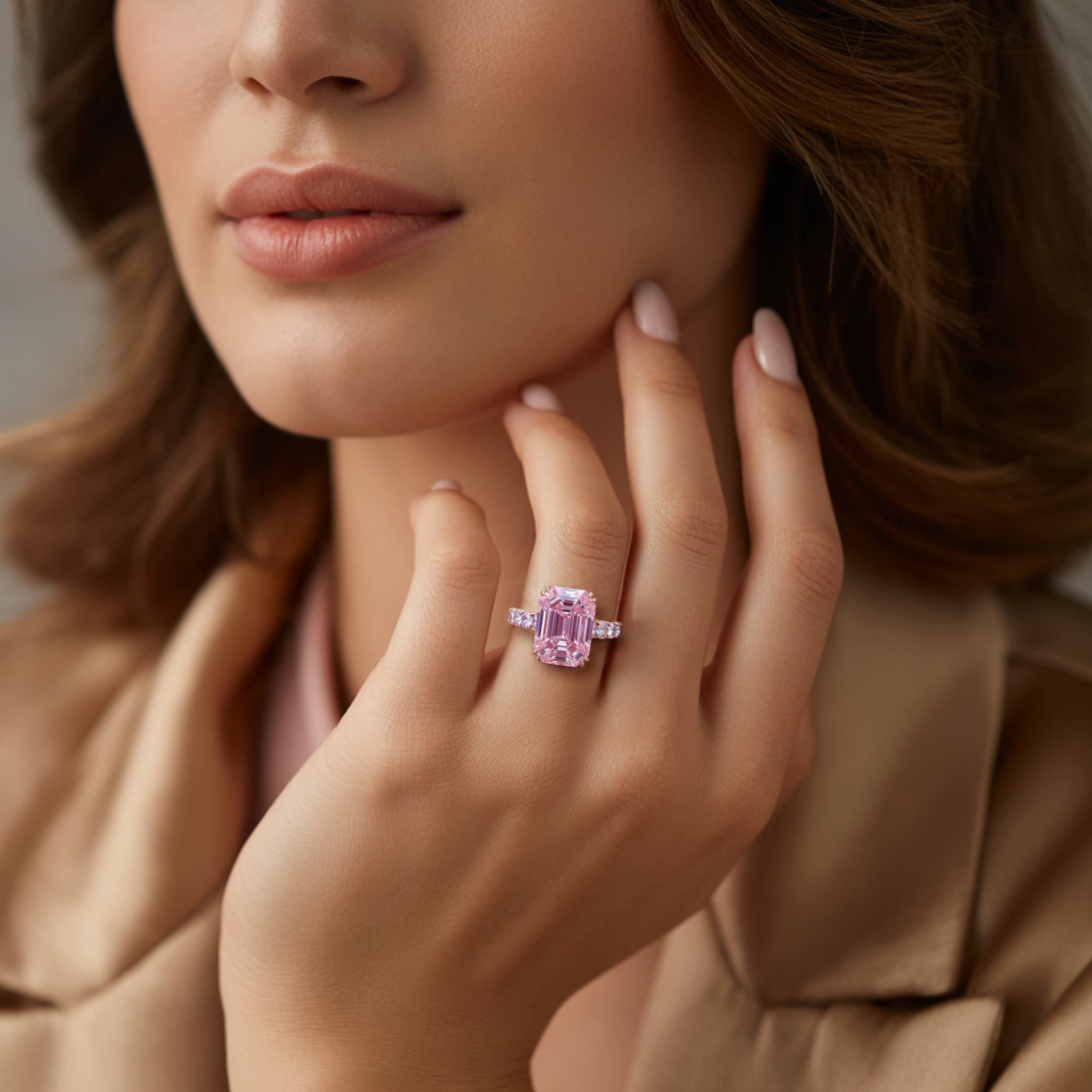 Der Camilla 5CT Pink Moissanite Ring