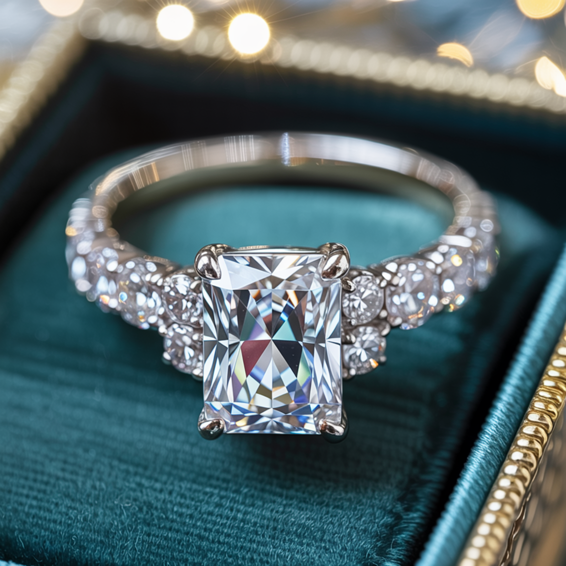 The Adelina Rae — Radiant Cut Moissanite Ring