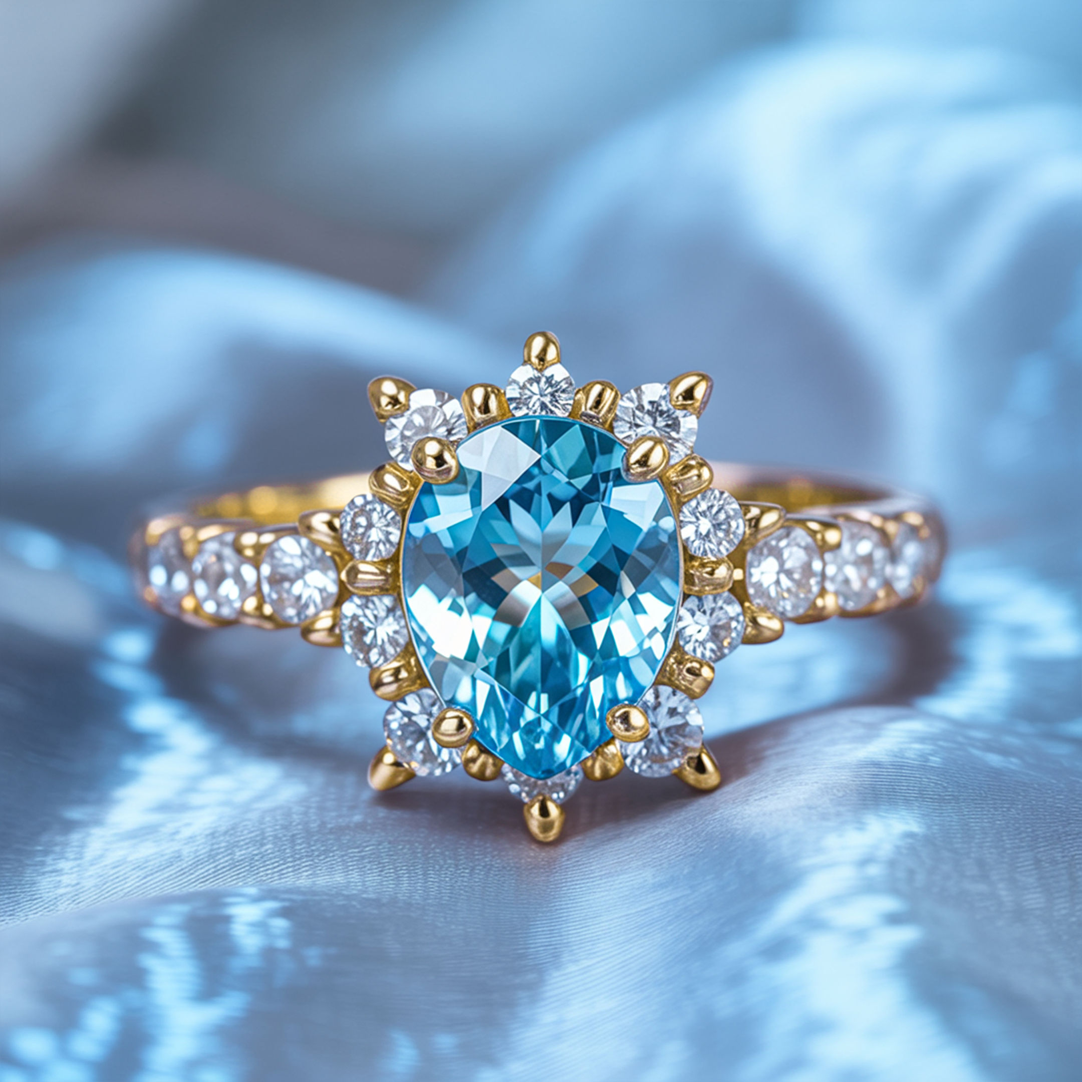 The Caterina Pear Cut Moissanite Ring
