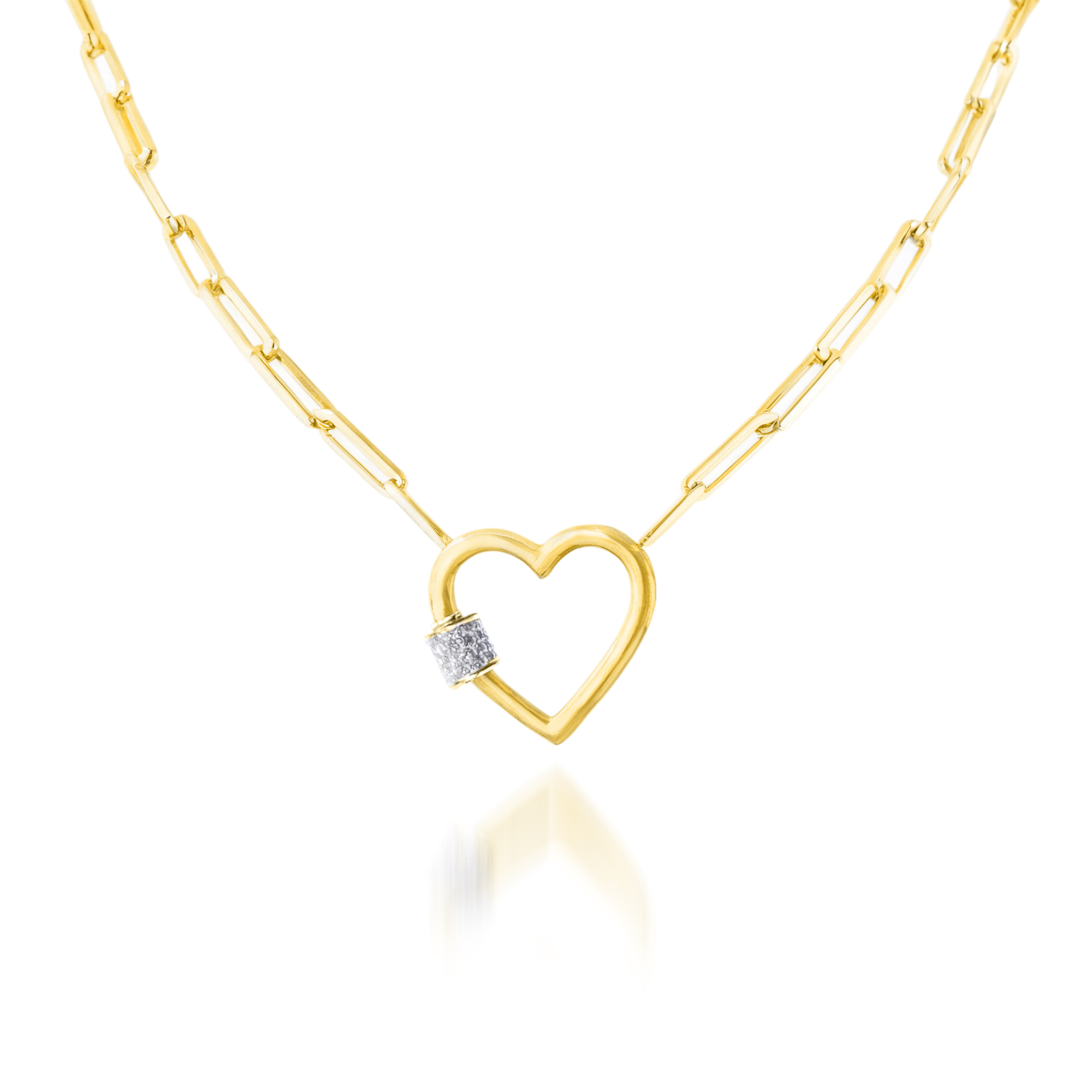 Diamanten Bedel Link Hart Ketting