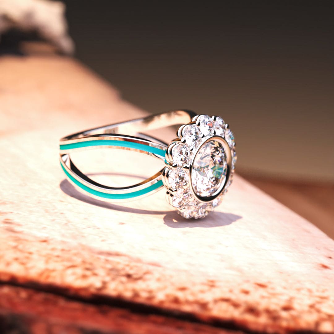 Ocean's Bloom: Diamant-Cluster-Ring - S925 Sterling Silber