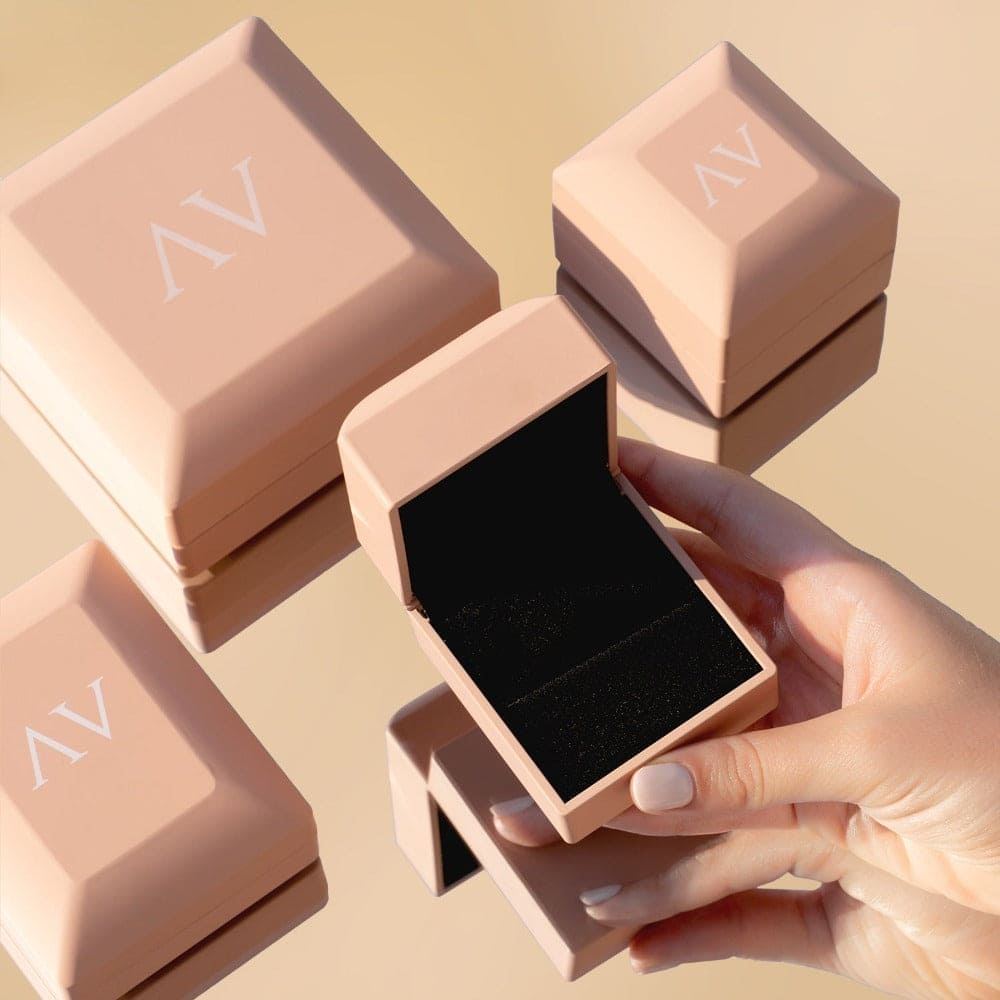Die Schneewelle: Zweiteiliger Diamantring – 18 Karat Gold Vermeil