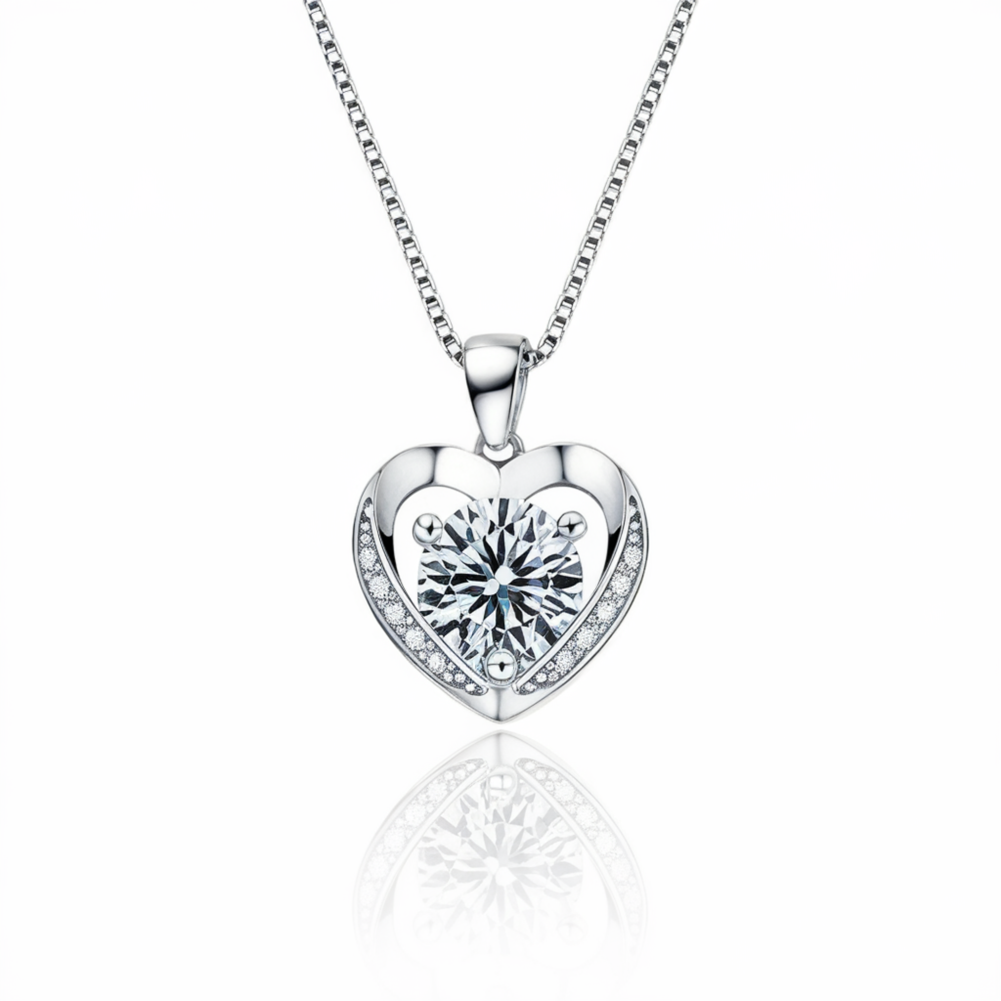 Eeuwige Hart Moissanite Hanger Ketting