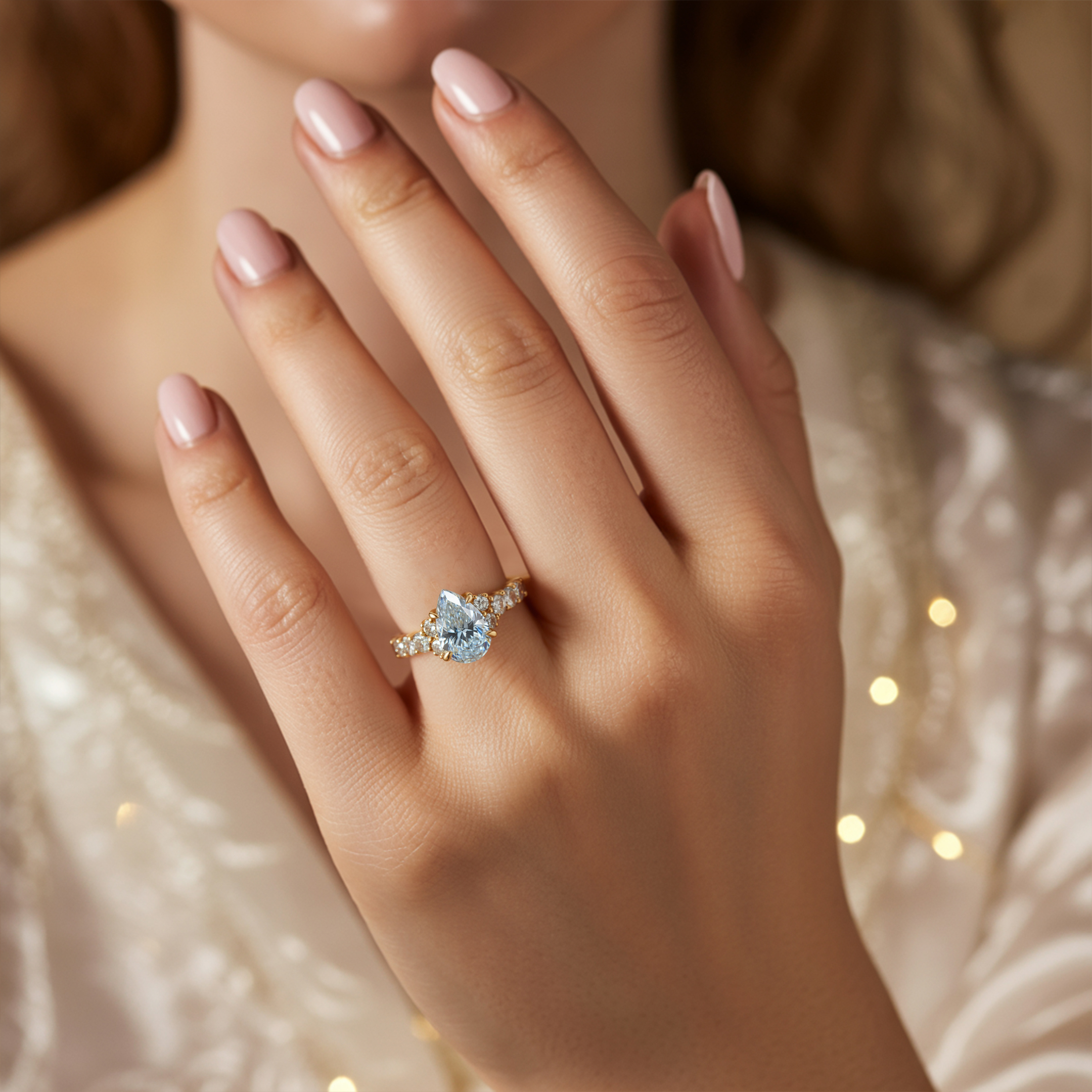 The Adelina Rae — Pear Cut Moissanite Ring