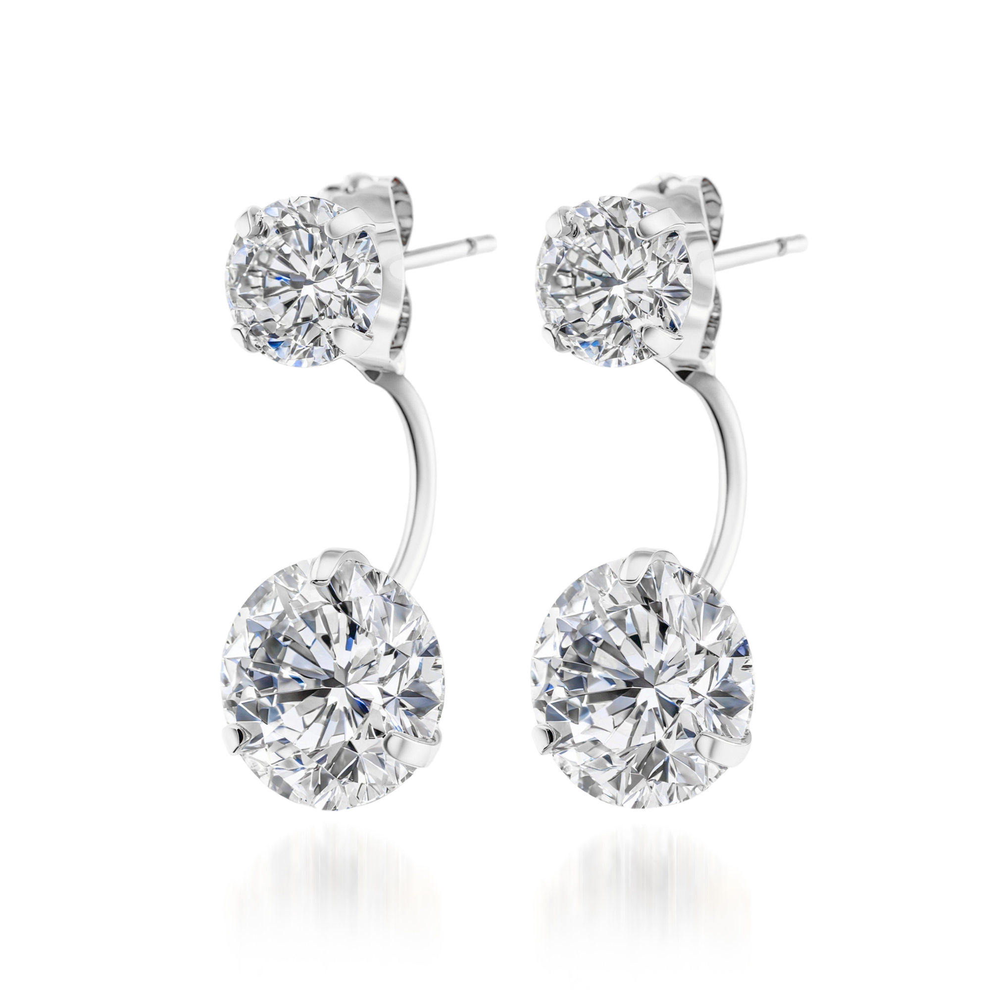 Dubbele Steen Gouden Oorhangers