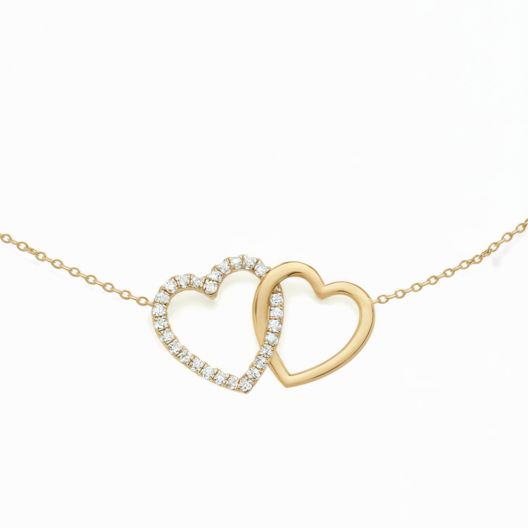 Verstrengelde Hart Diamanten Ketting
