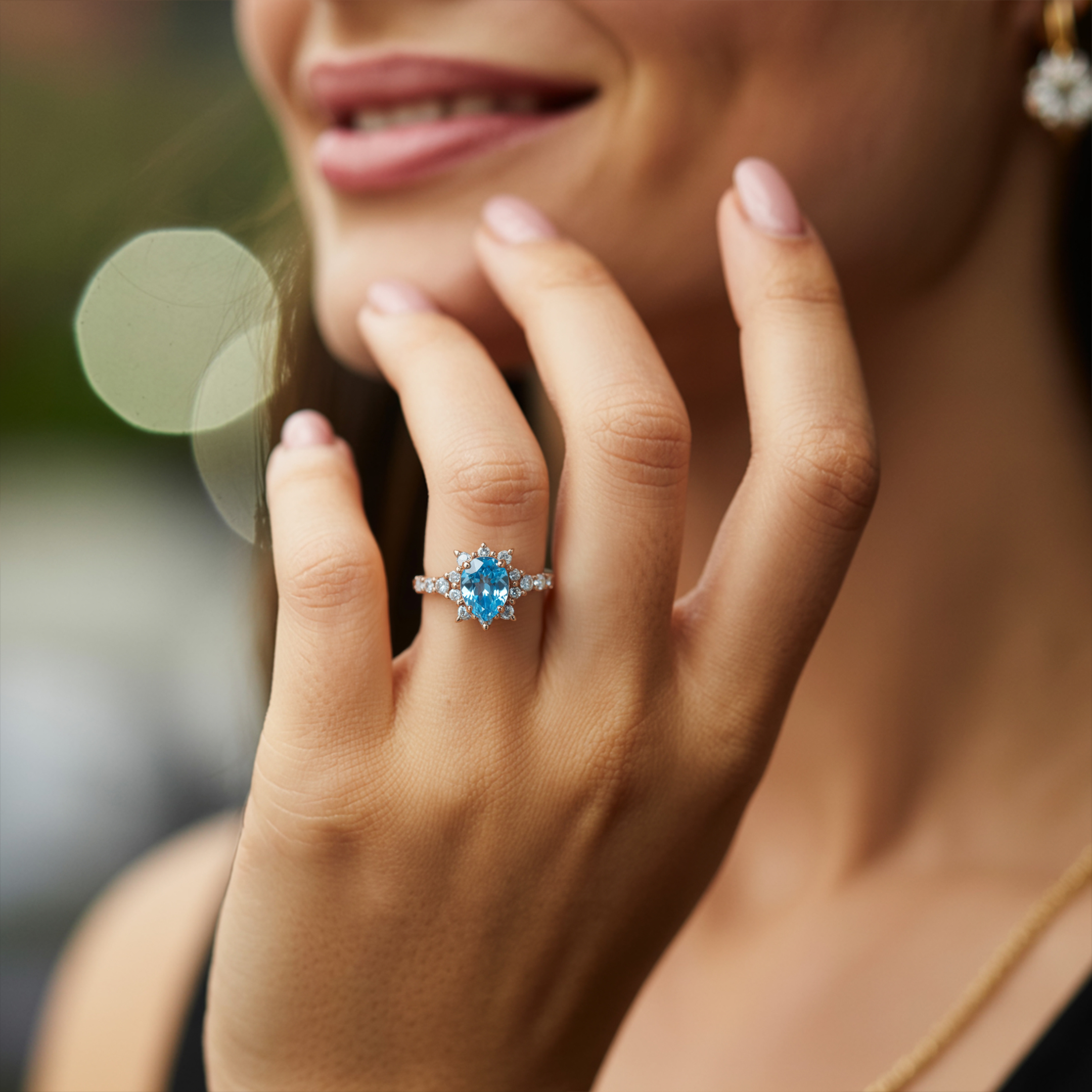The Caterina Pear Cut Moissanite Ring