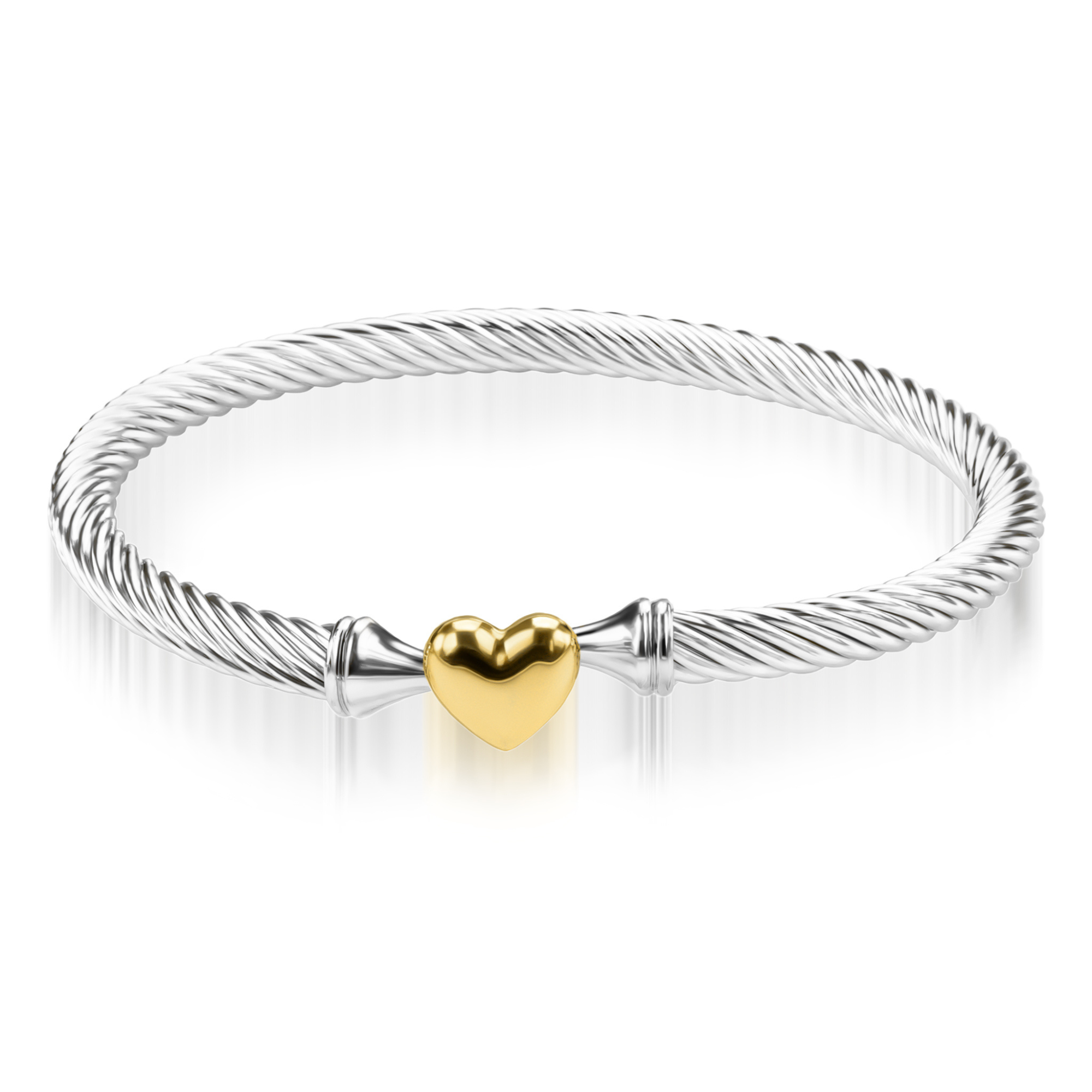 Elegantes Kabel-Gold-Herzarmband