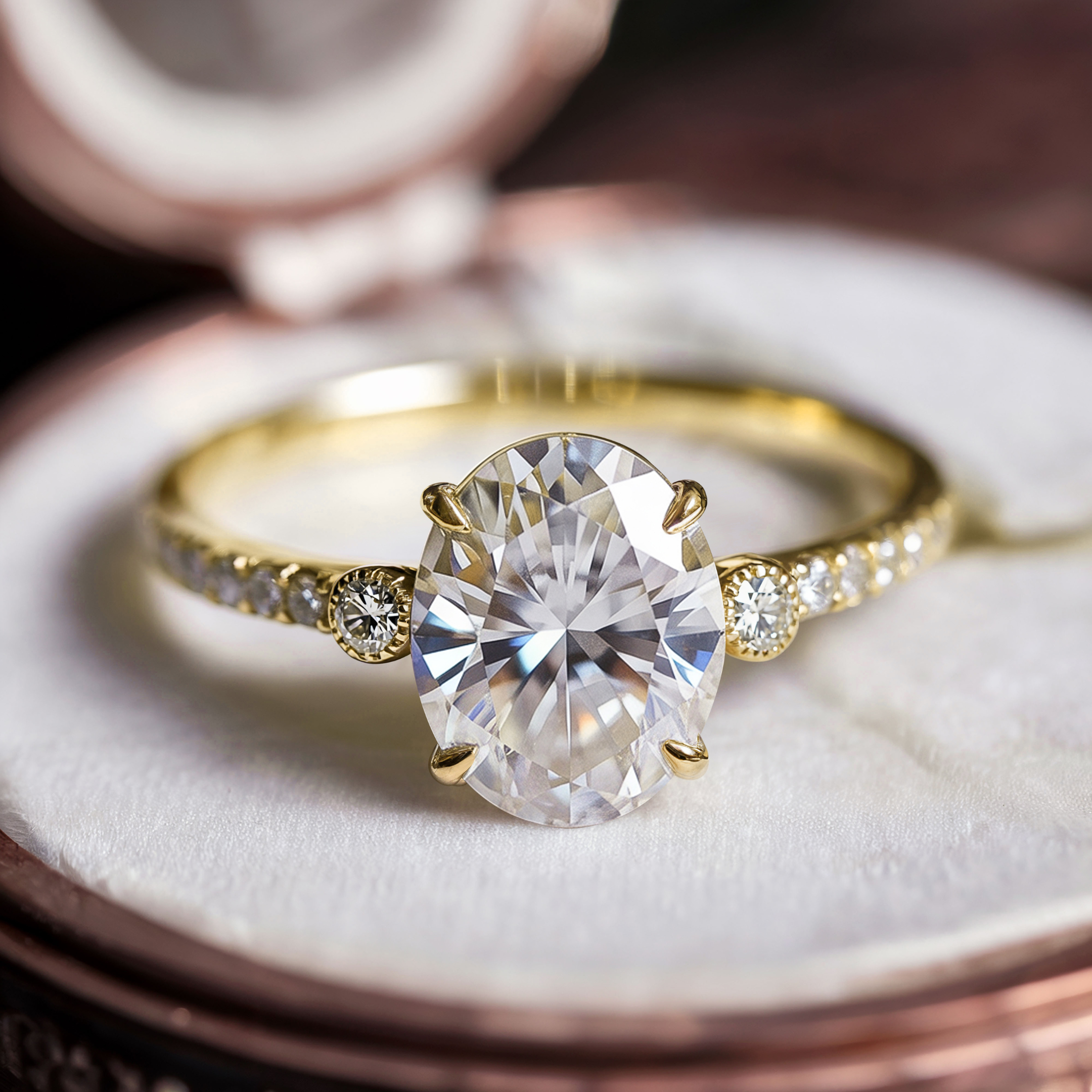 De Luna 3CT Moissanite Ring