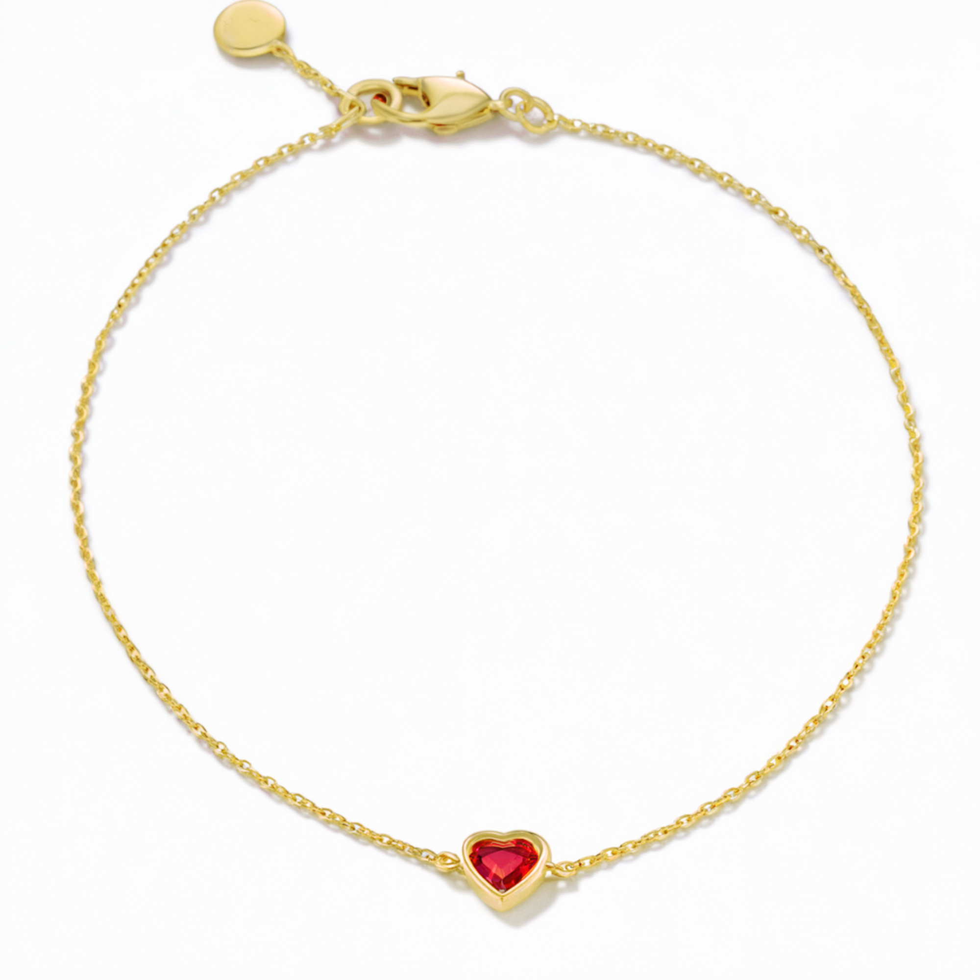Minimalistisches Rubin-Herz-Armband