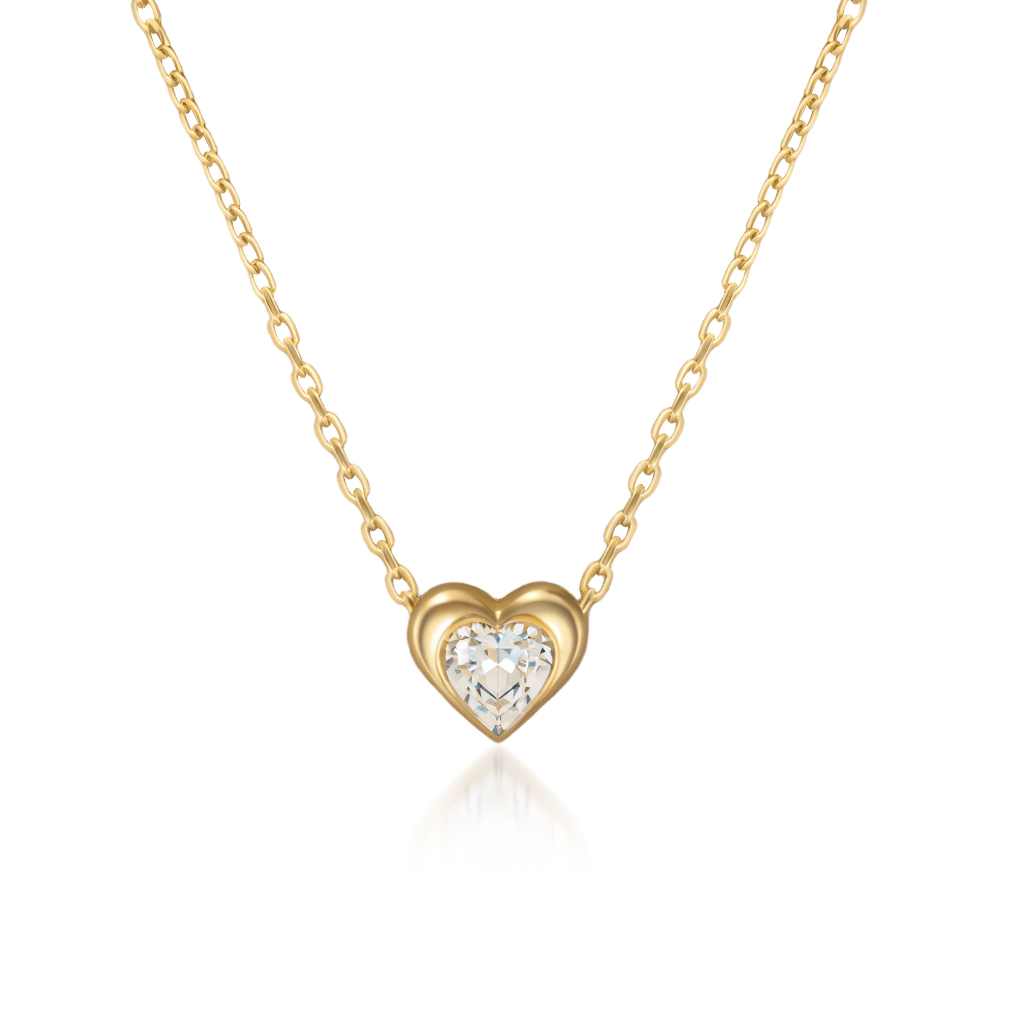 Schattige Diamanten Hartvormige Ketting