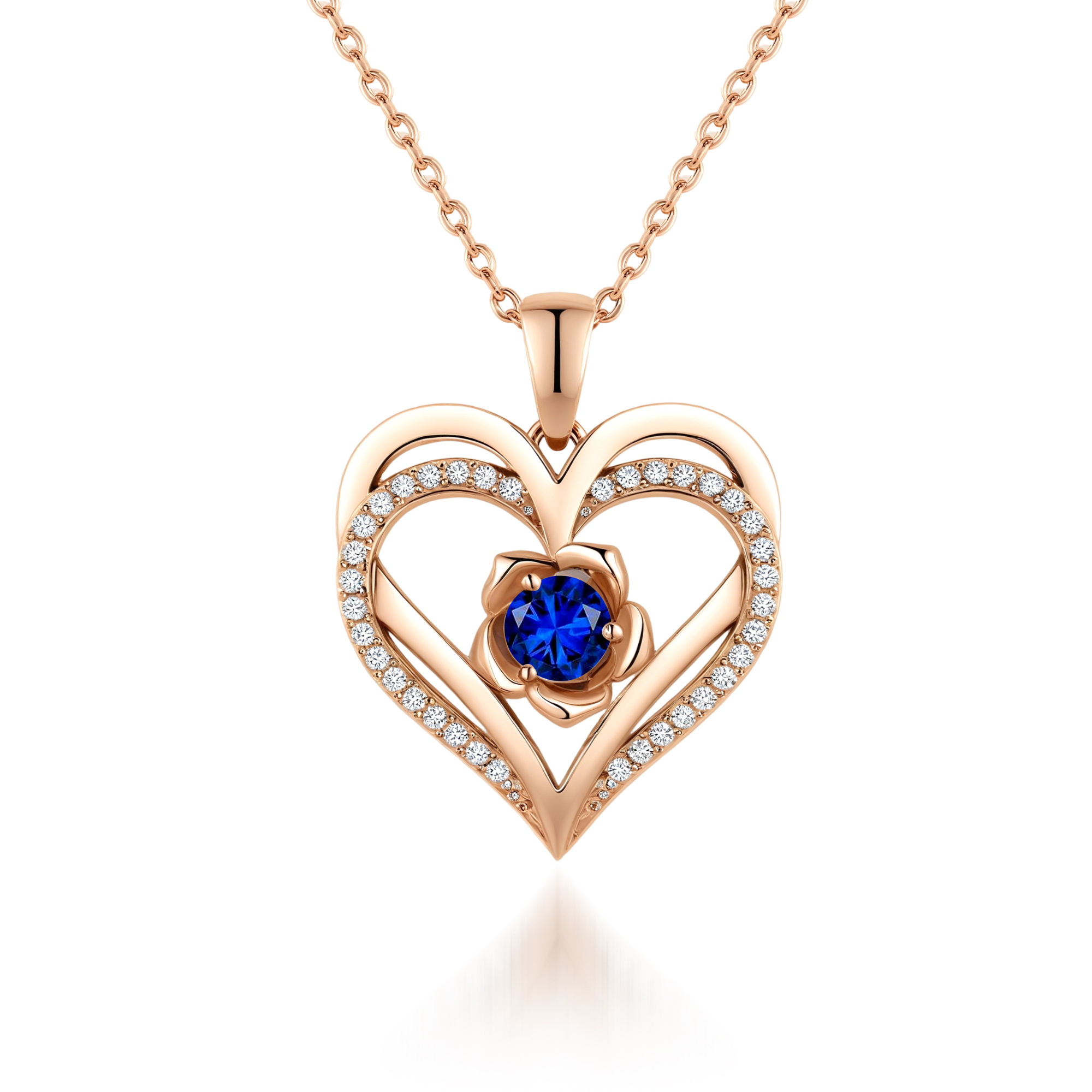 Bloem Hart Geboortesteen Ketting Hanger