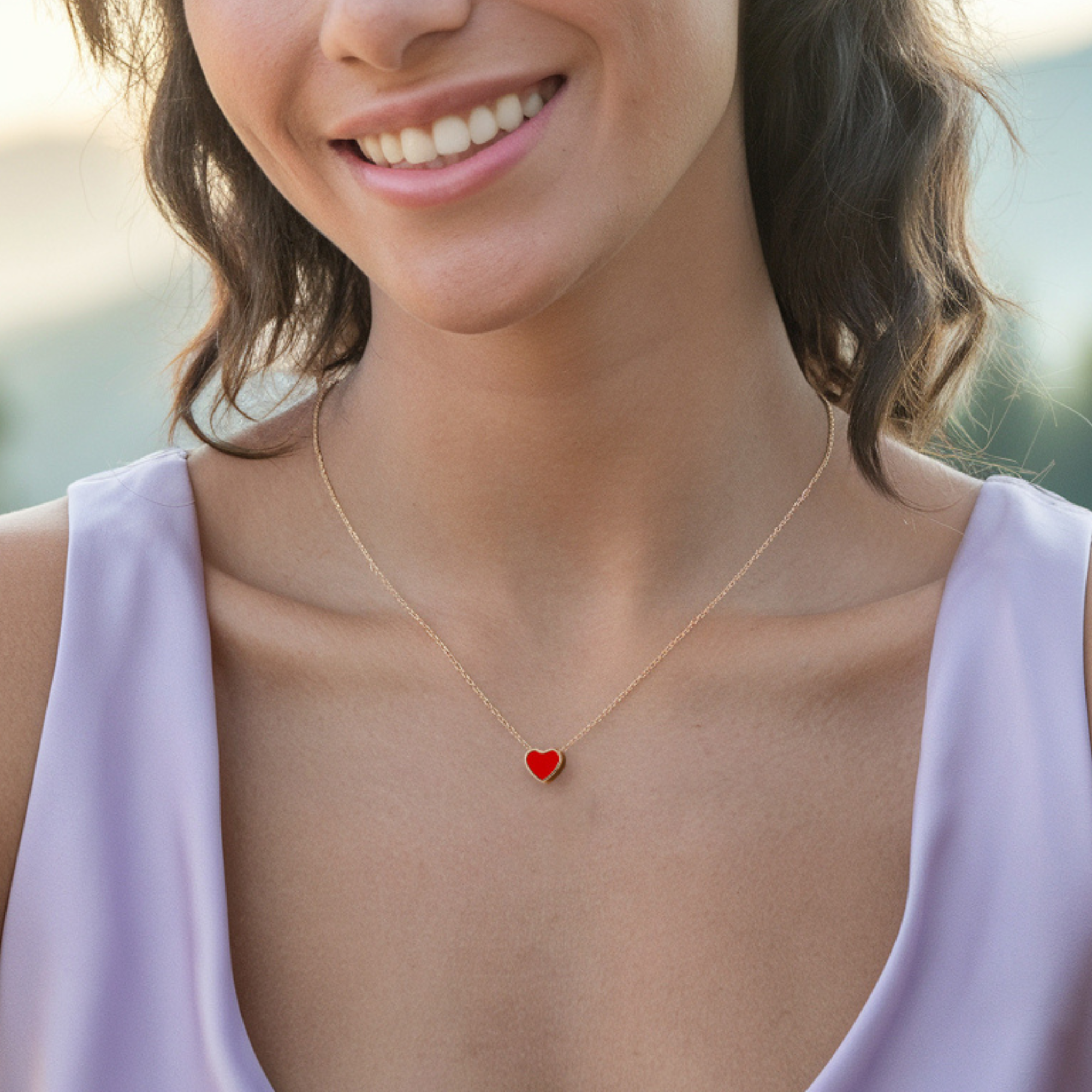 Collier Cœur Rouge, Élégance Pure