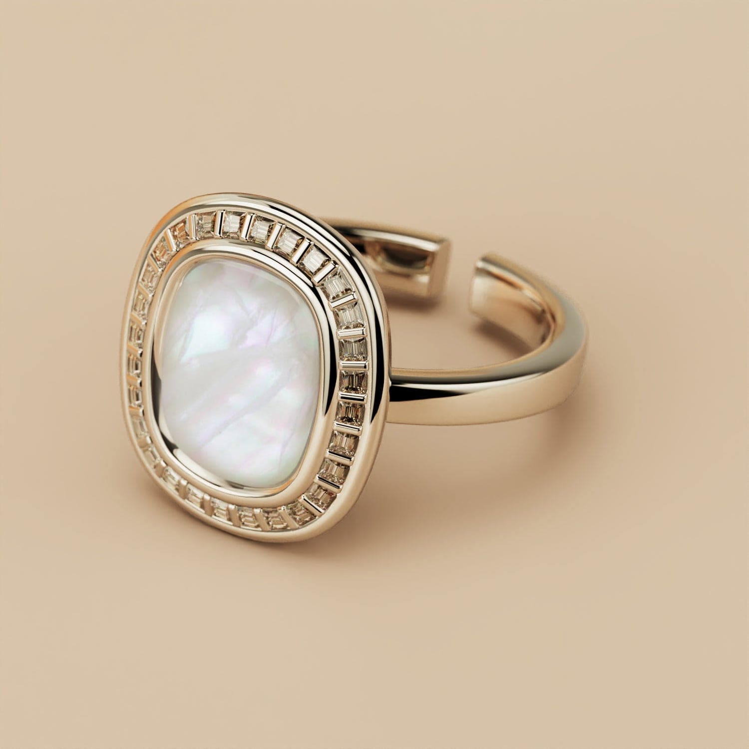 Perlmutt-Traum: Perlmutt-Ring - S925 Sterling Silber
