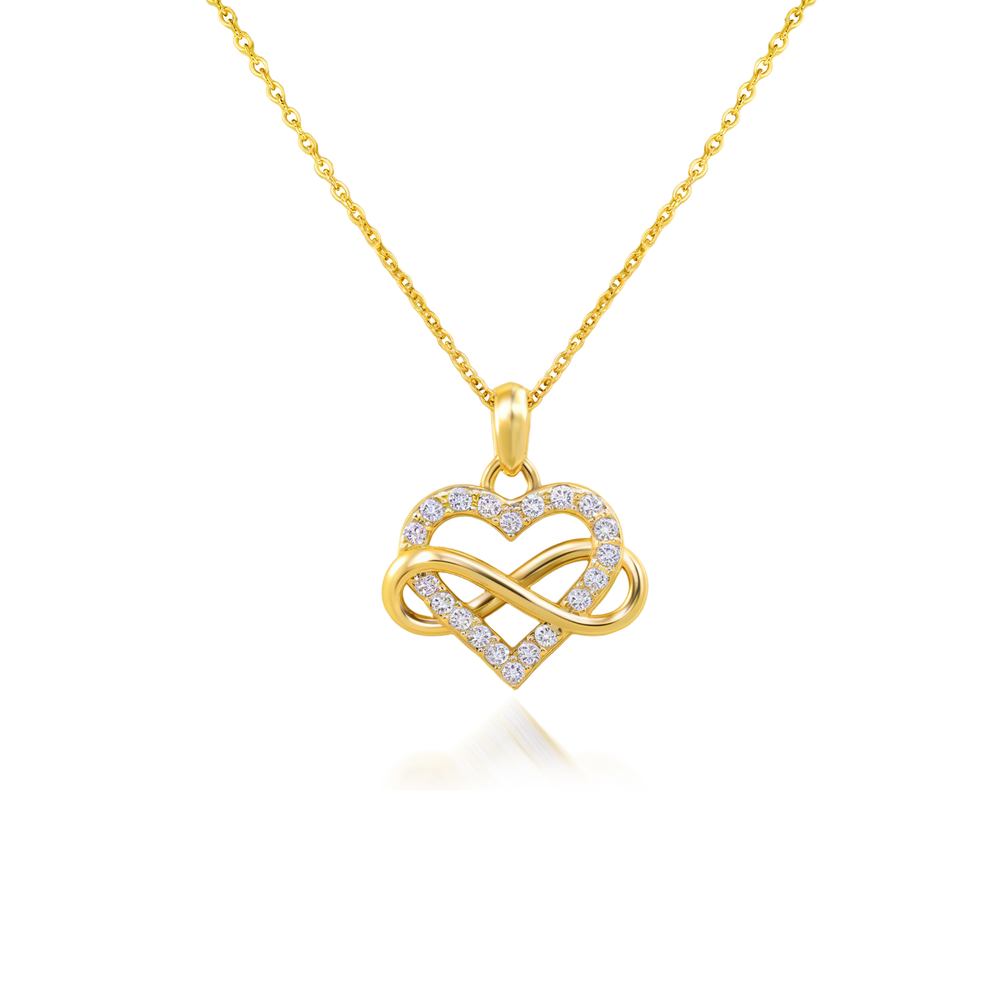 Diamant-Unendlichkeitsherz-Anhänger aus Roségold