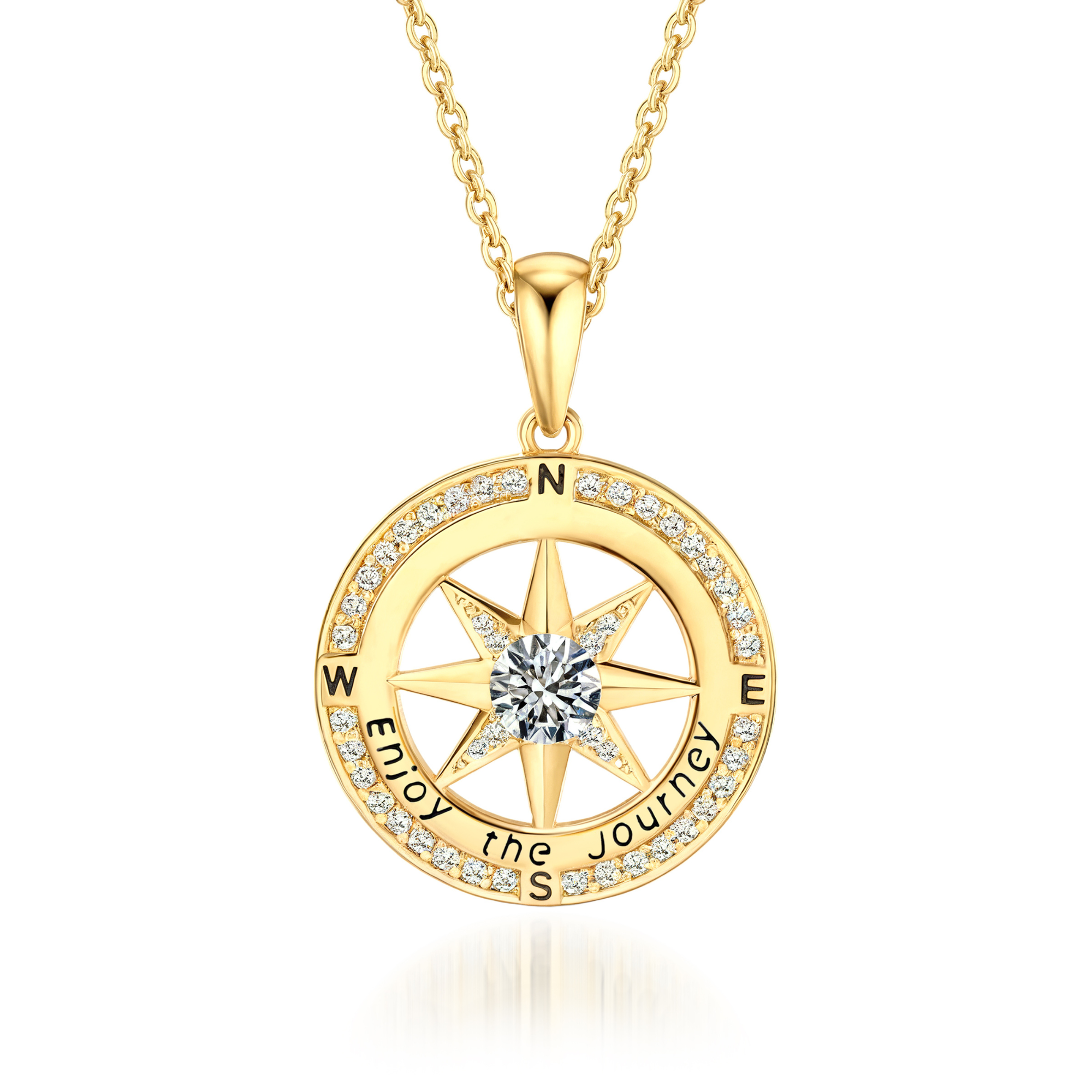 'Enjoy the Journey' Diamond Compass Necklace
Geniet van de Reis' Diamanten Kompas Ketting