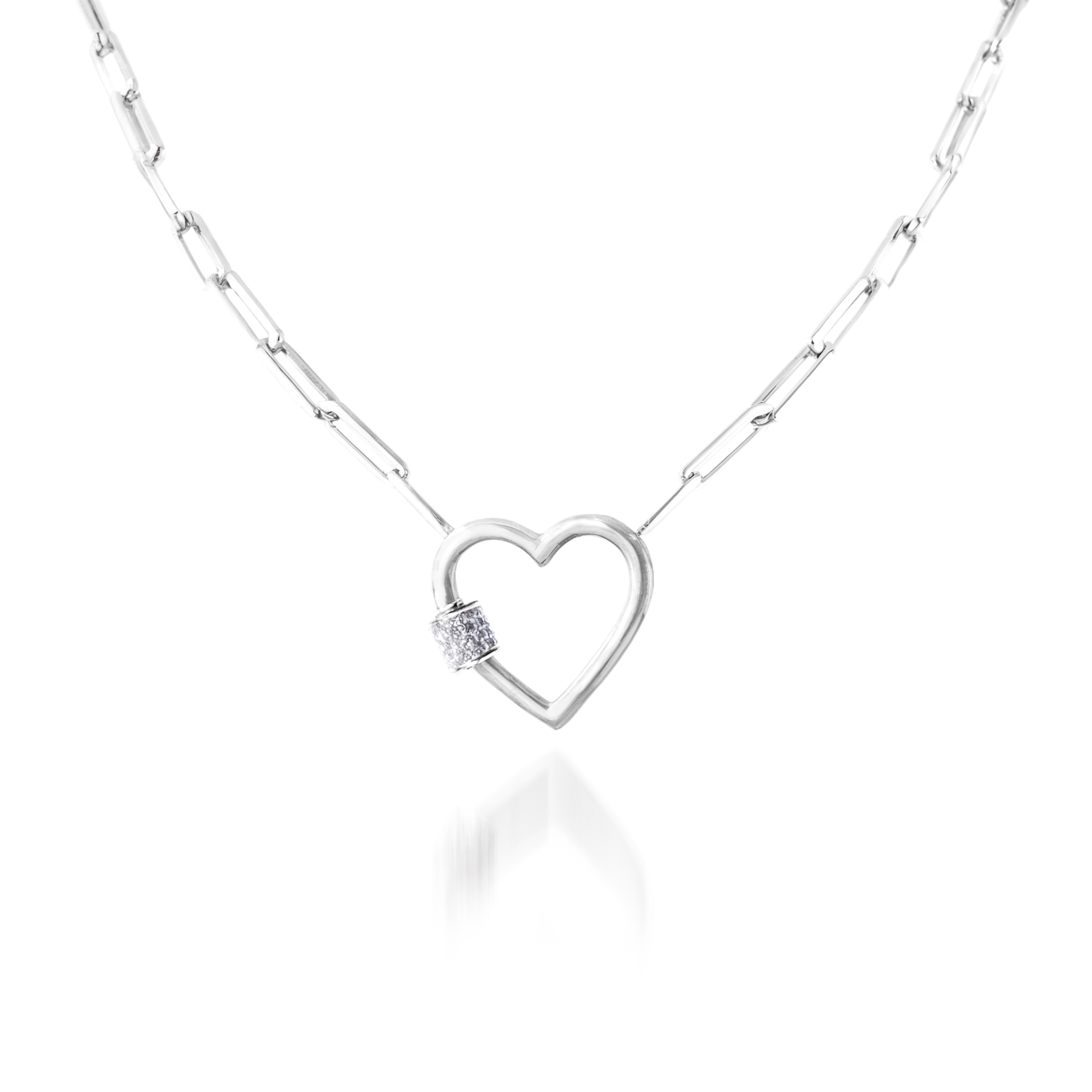 Diamanten Bedel Link Hart Ketting