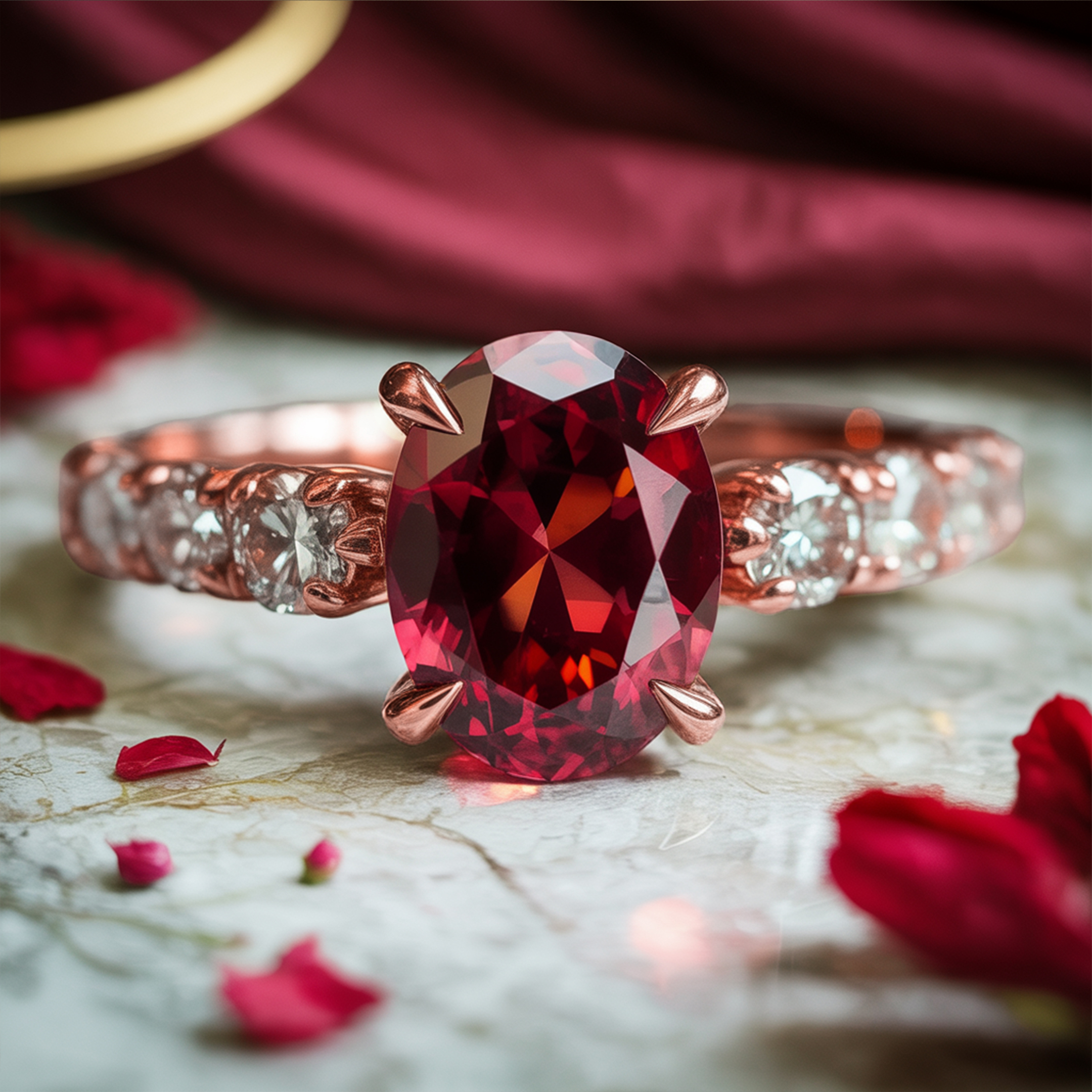 Der Celestine – Roter Moissanitring