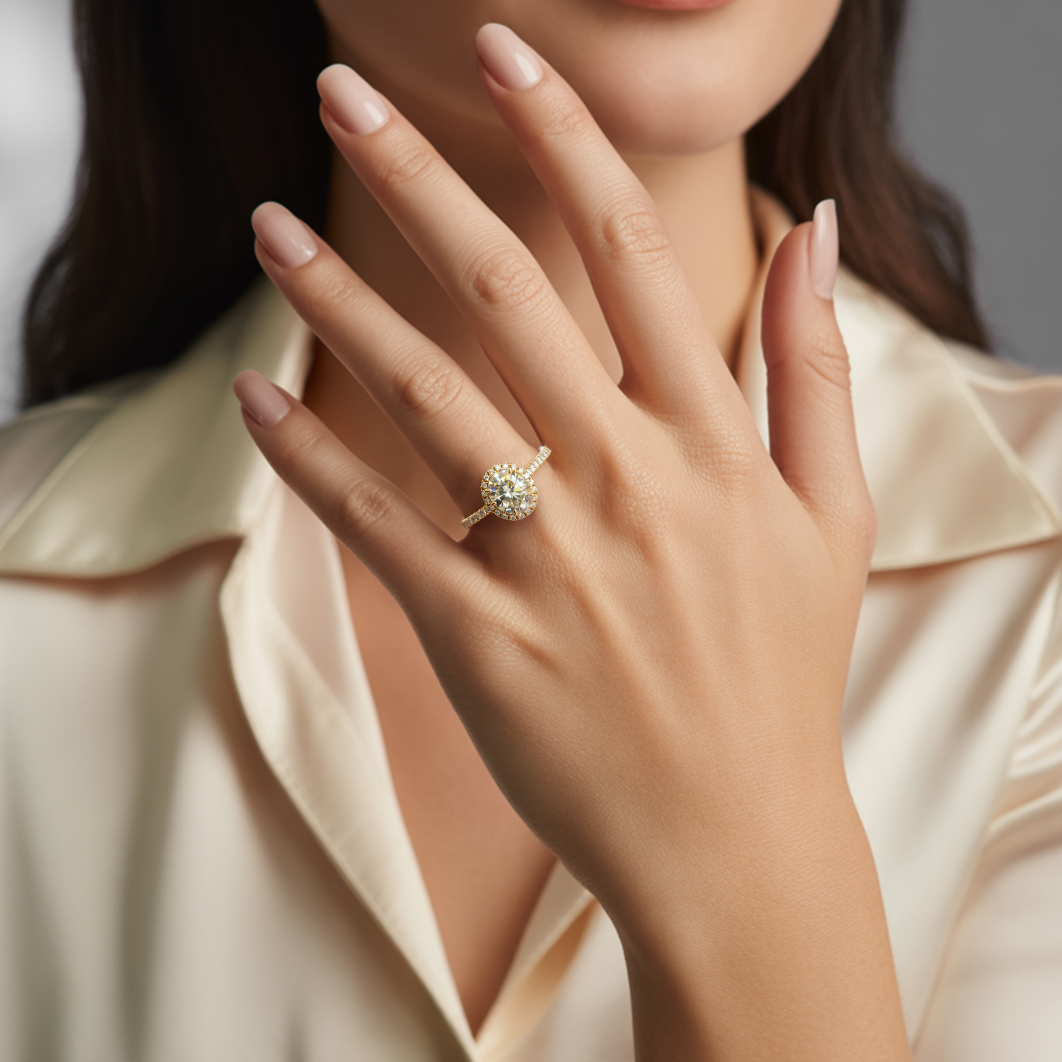 The Luna – Halo Moissanite Ring