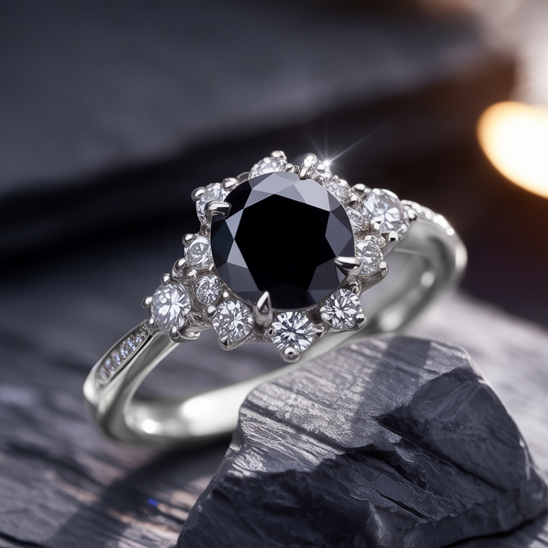 De Bethany - Zwarte Moissanite Ring