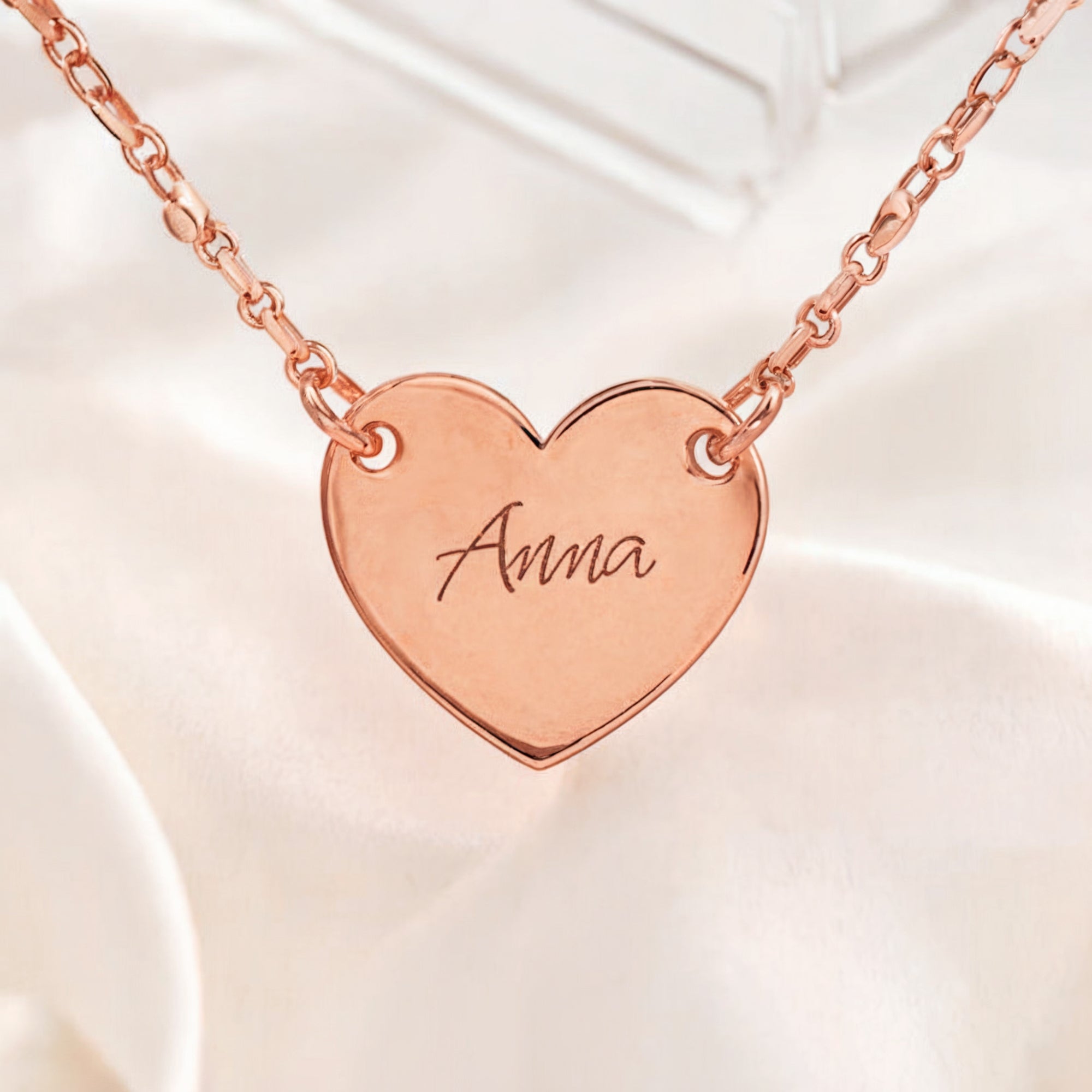 De Gepersonaliseerde Hart Roze Gouden Ketting
