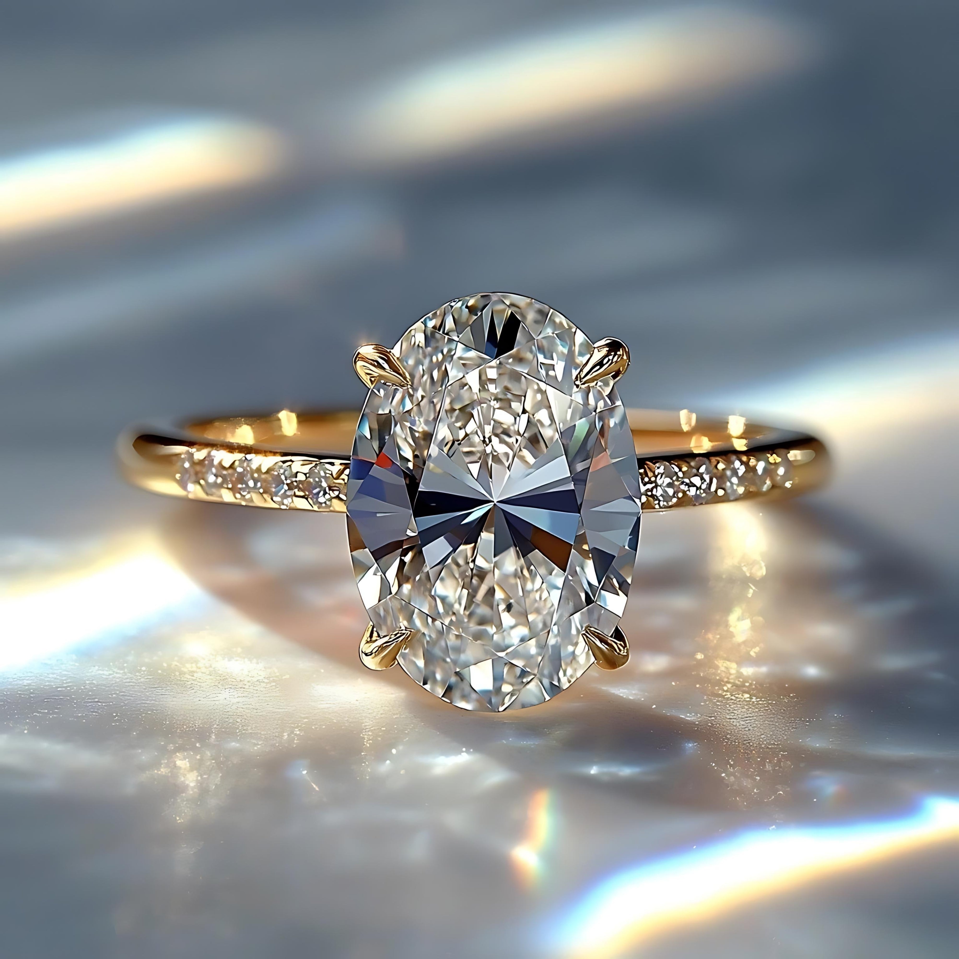 The Opaline Oval Cut Moissanite Ring