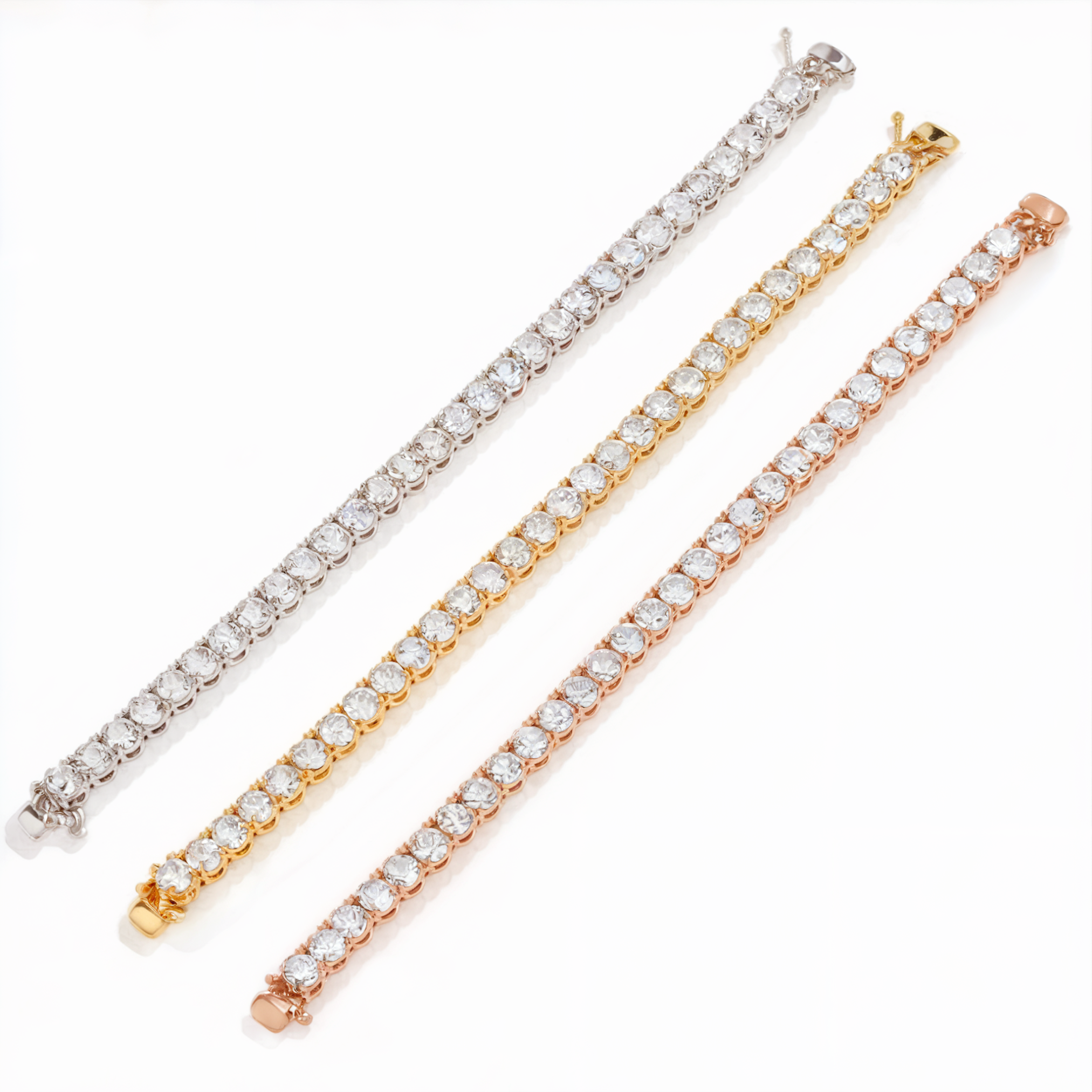 Elegante Moissanite Roségouden Tennisarmband