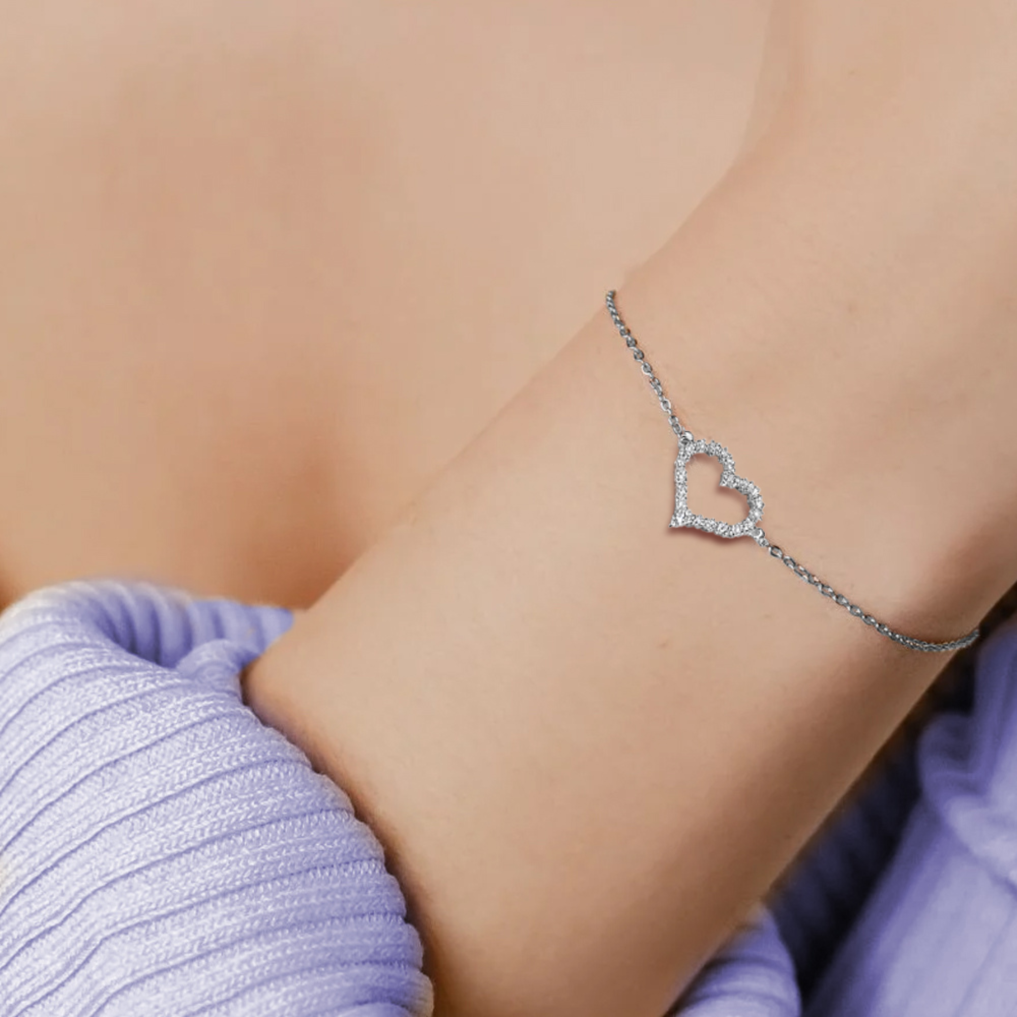 Herzarmband mit Diamant-Akzent