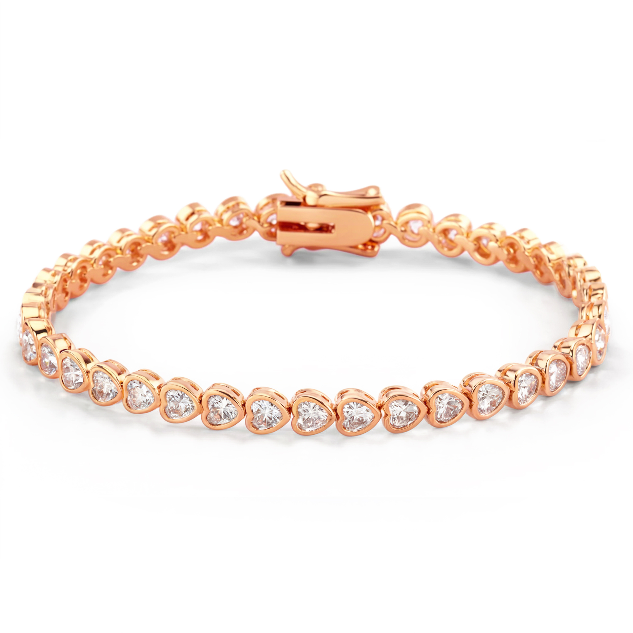 Gouden Tennis Hart Armband