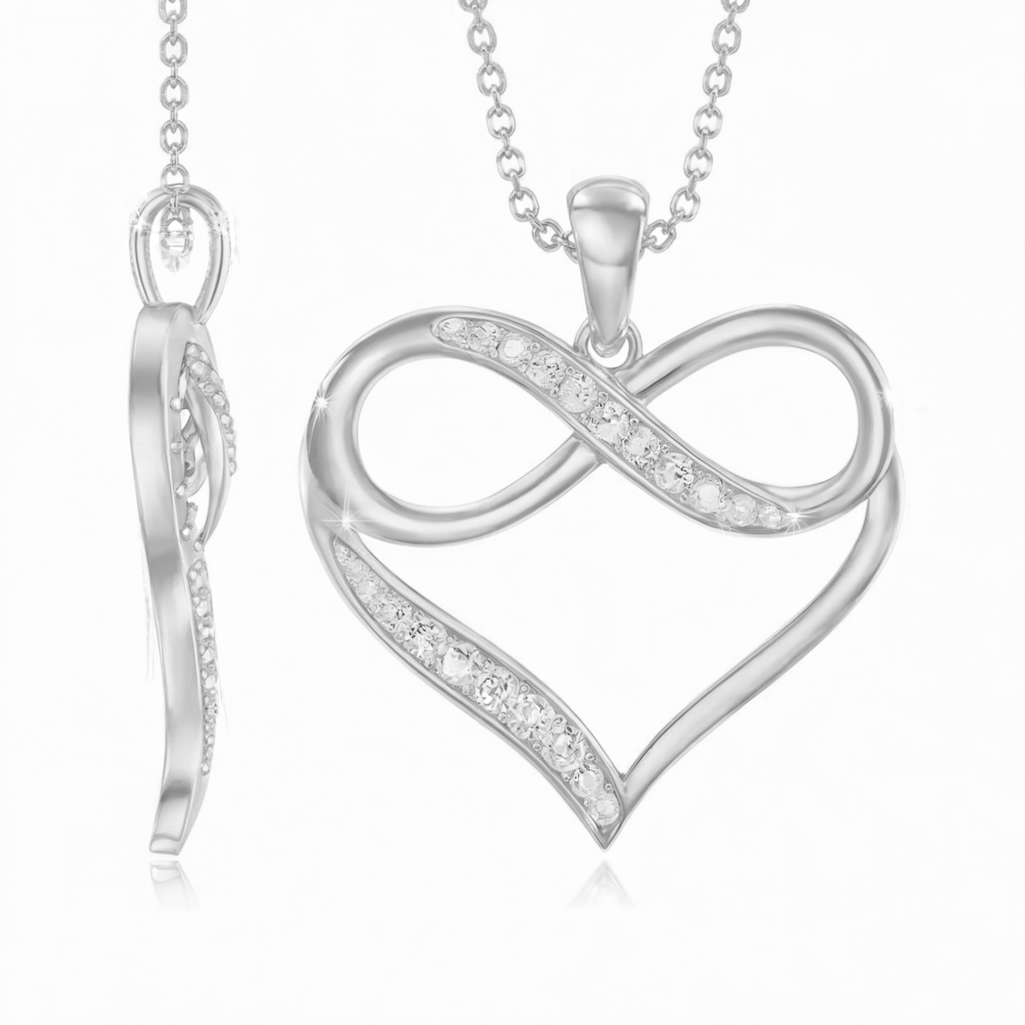 Moissanit Infinity Herz Halskette