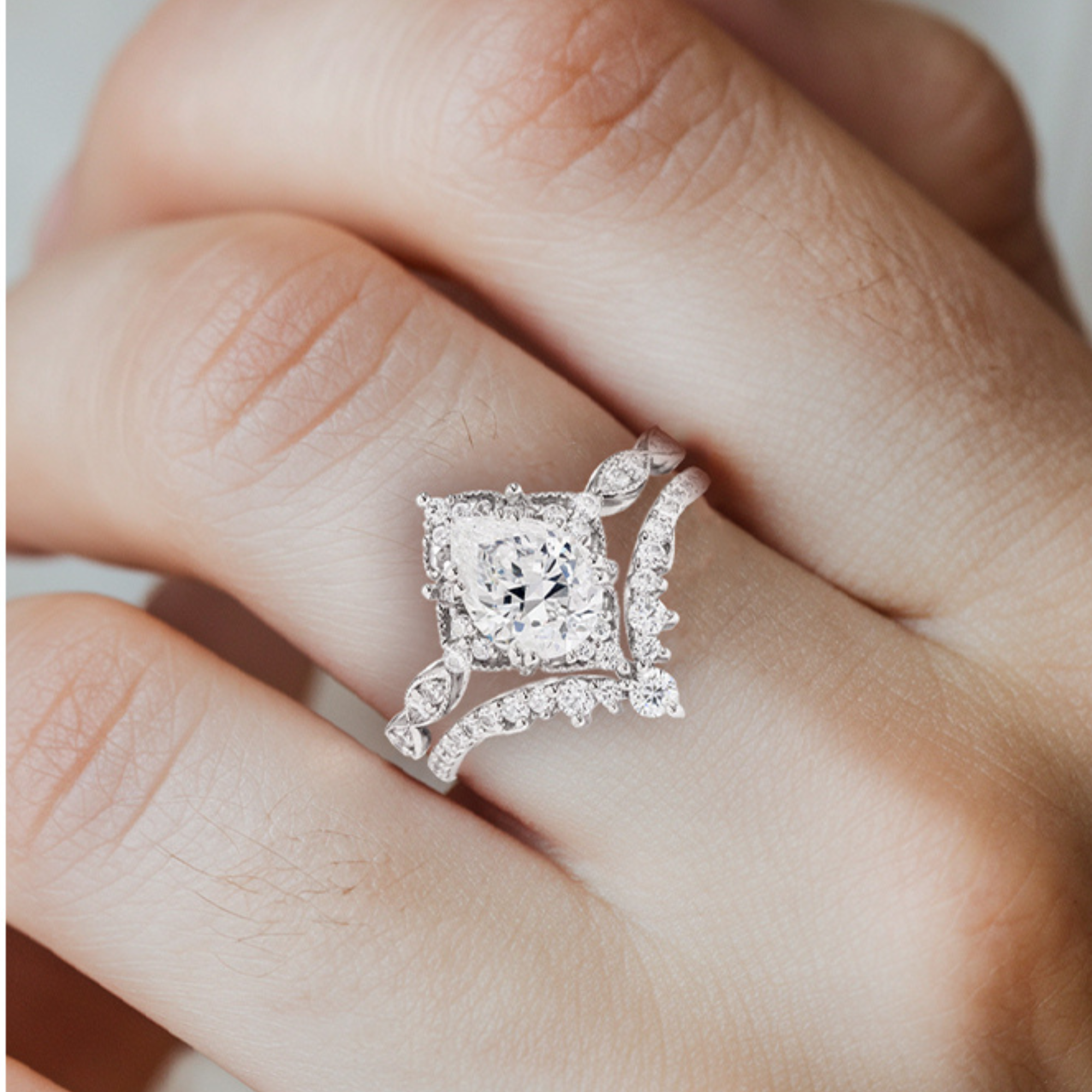 Bague Vintage Diamant Taille Poire