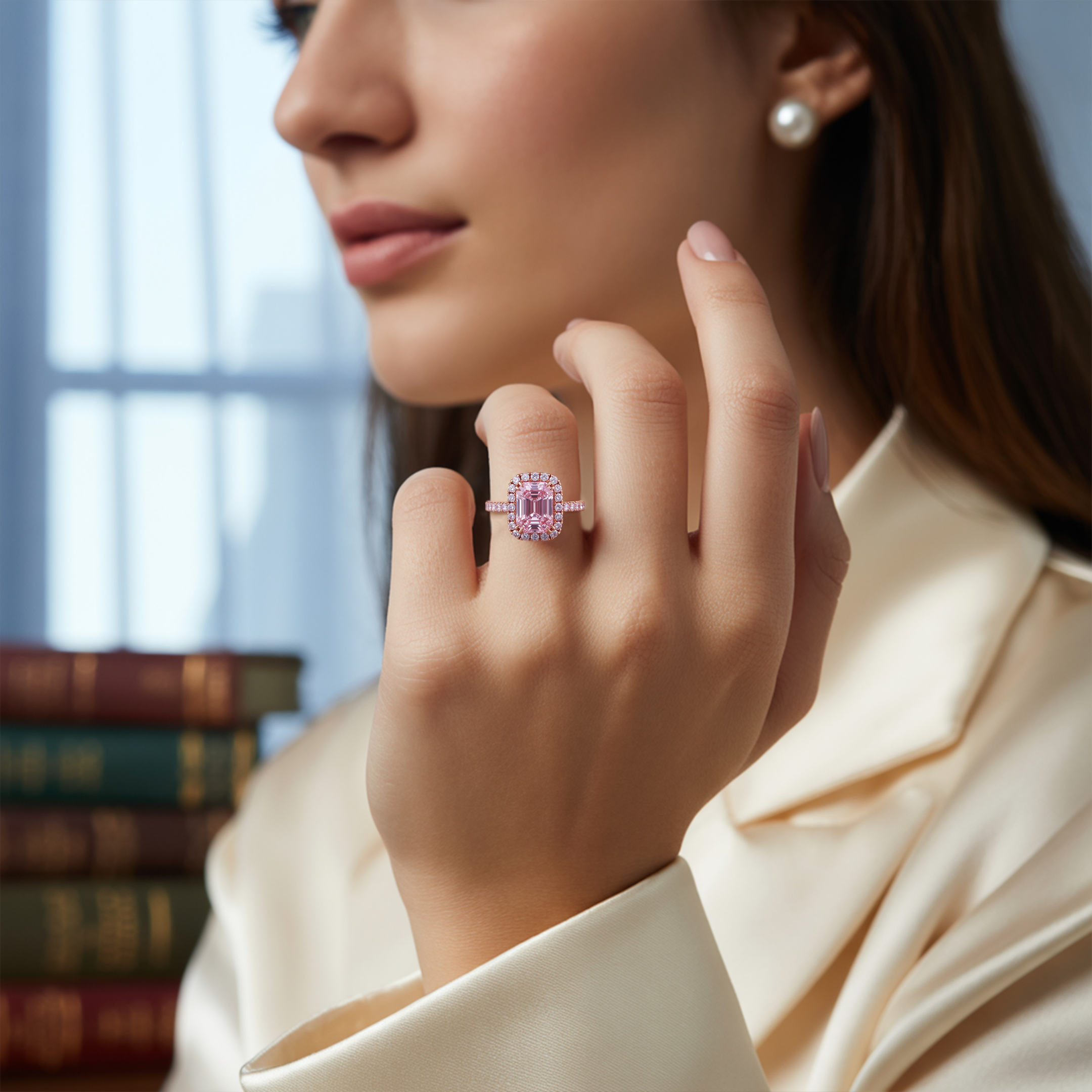 Der Camilla - Halo Moissanit Ring
