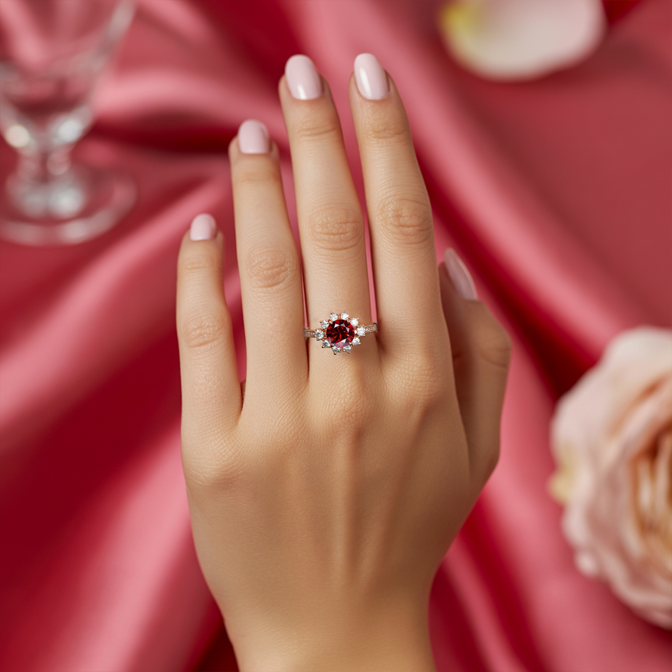De Bethany - Rode Moissanite Ring