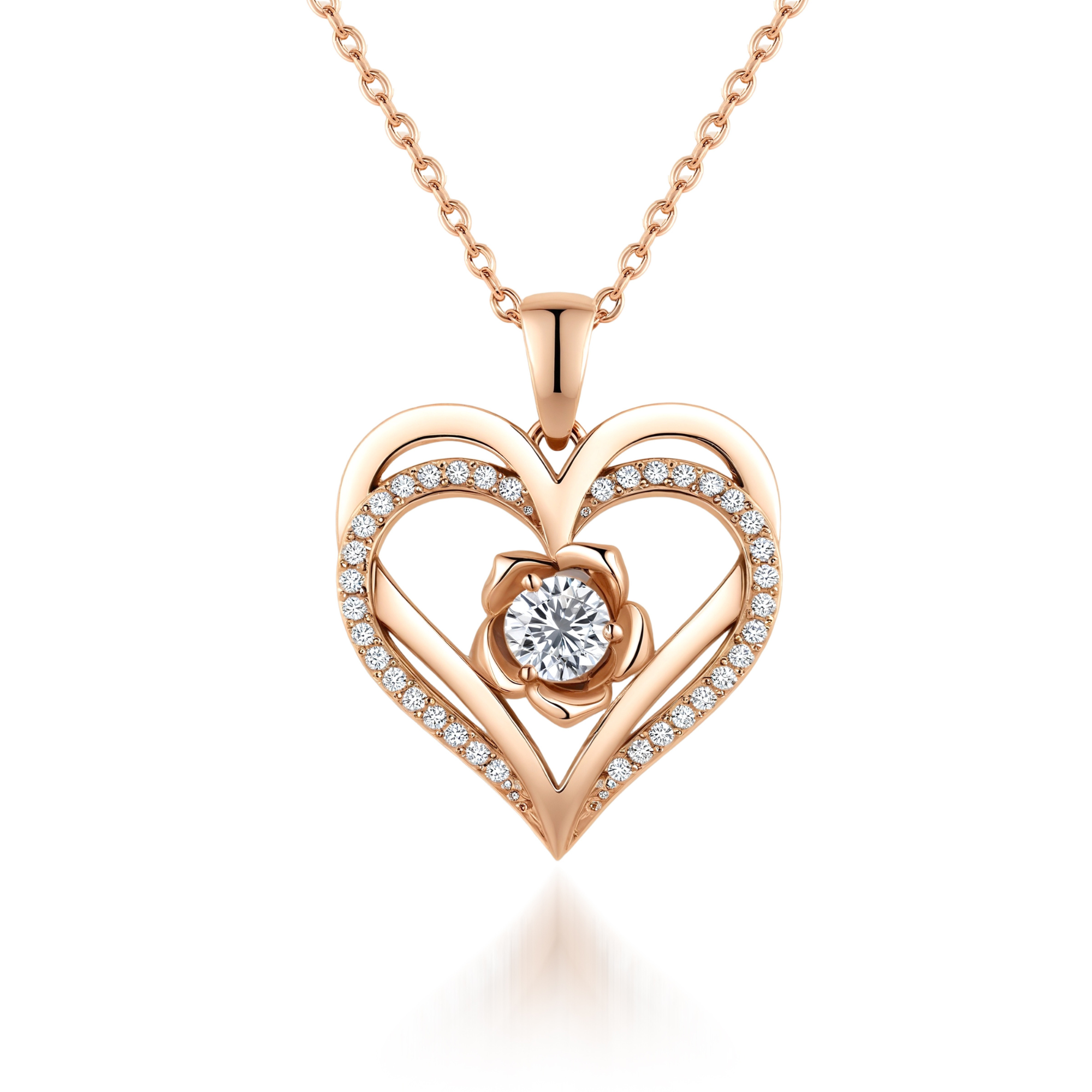 Bloem Hart Geboortesteen Ketting Hanger