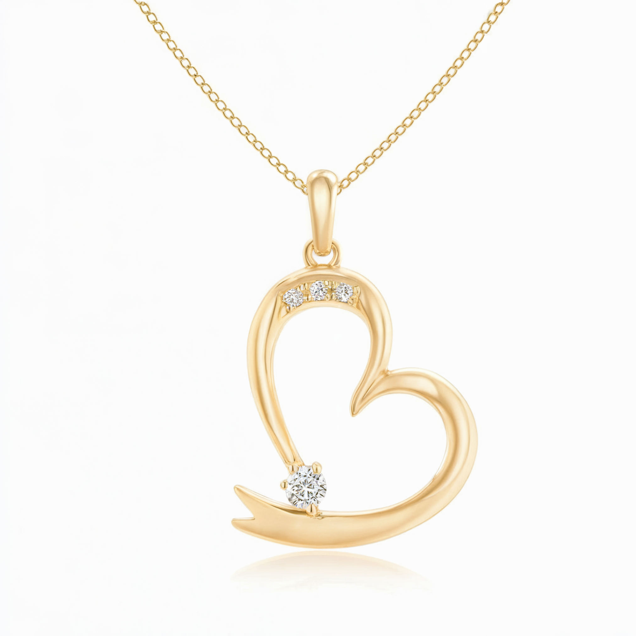 Gekippte Herz-Goldkette