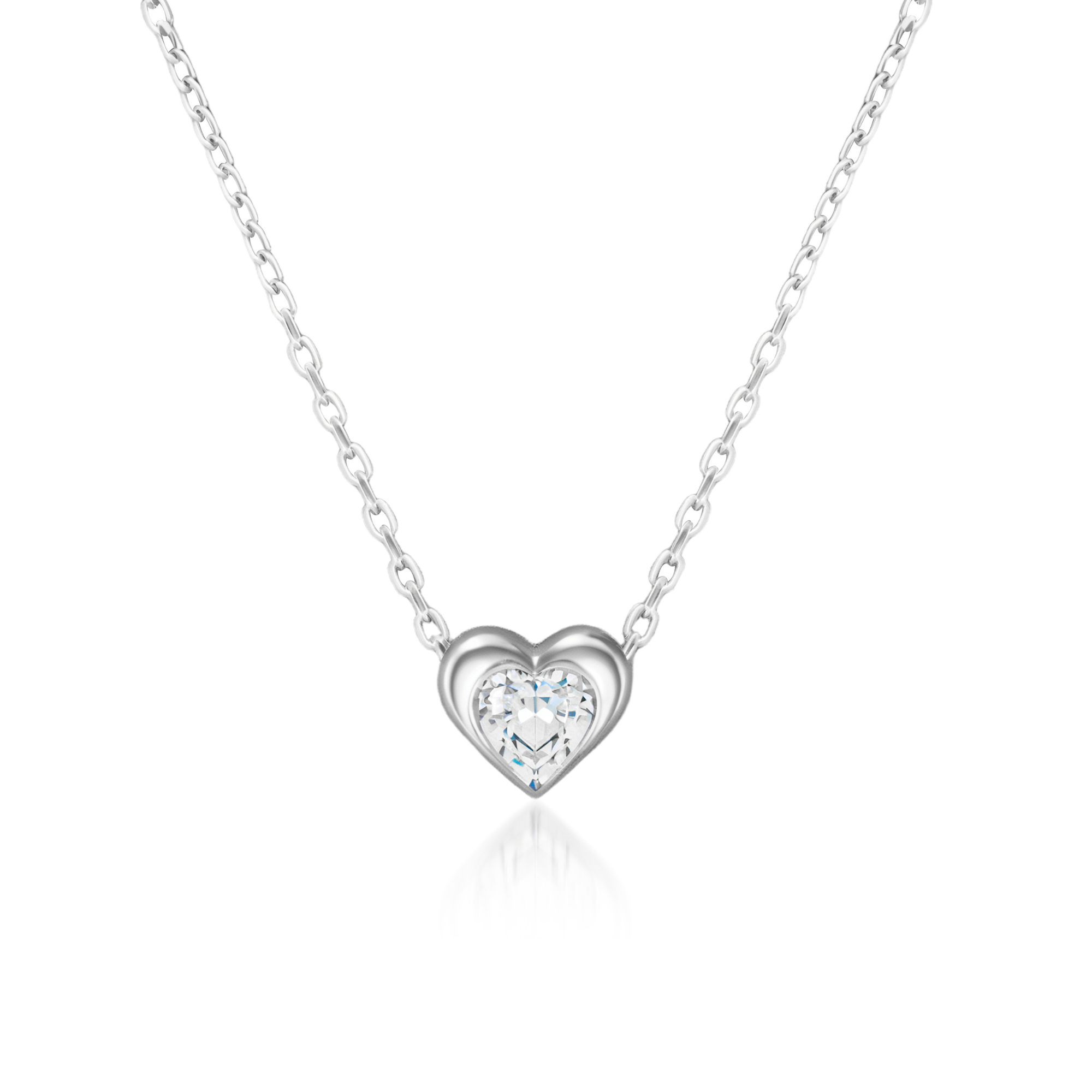 Schattige Diamanten Hartvormige Ketting