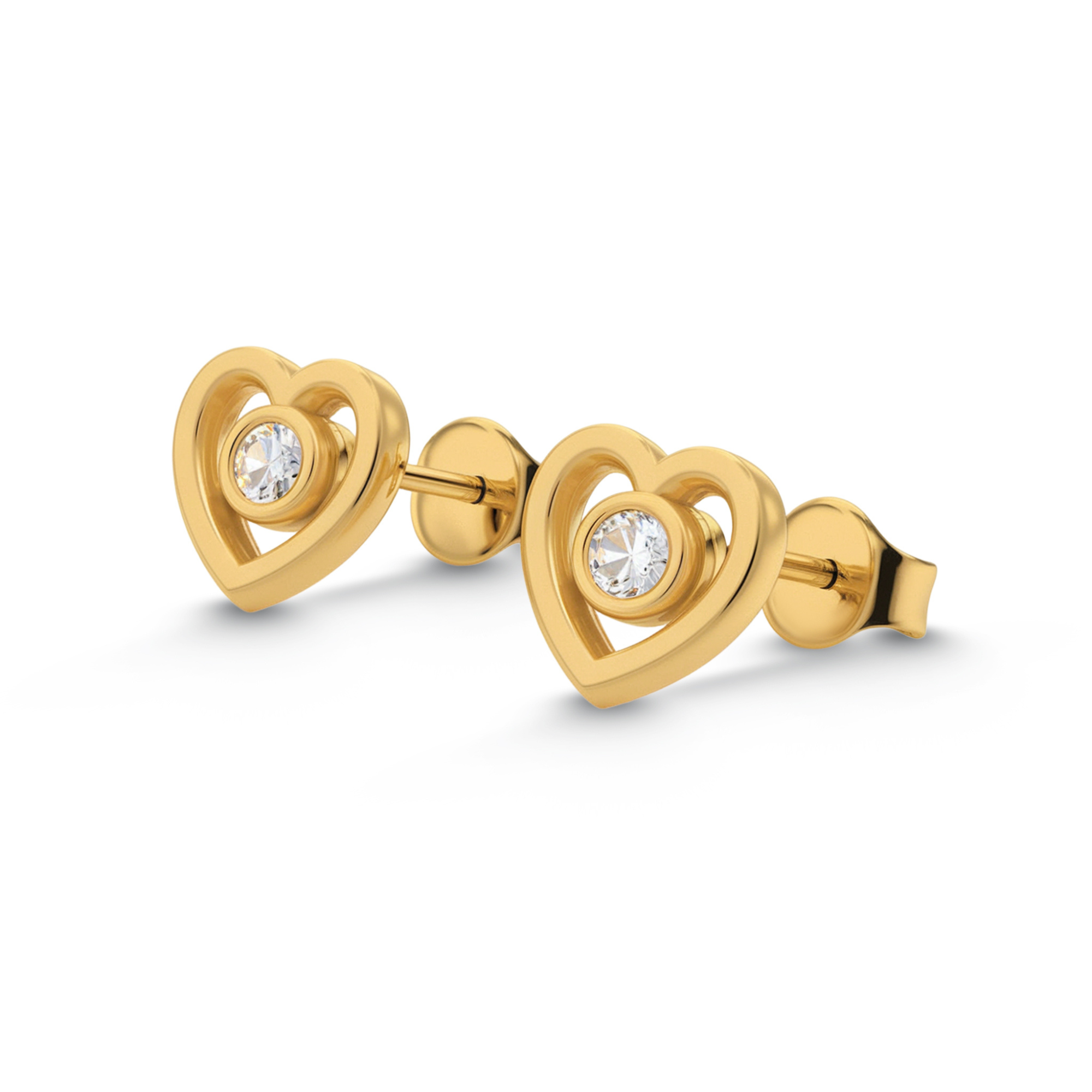 Boucles d'oreilles intemporelles en diamant cœur