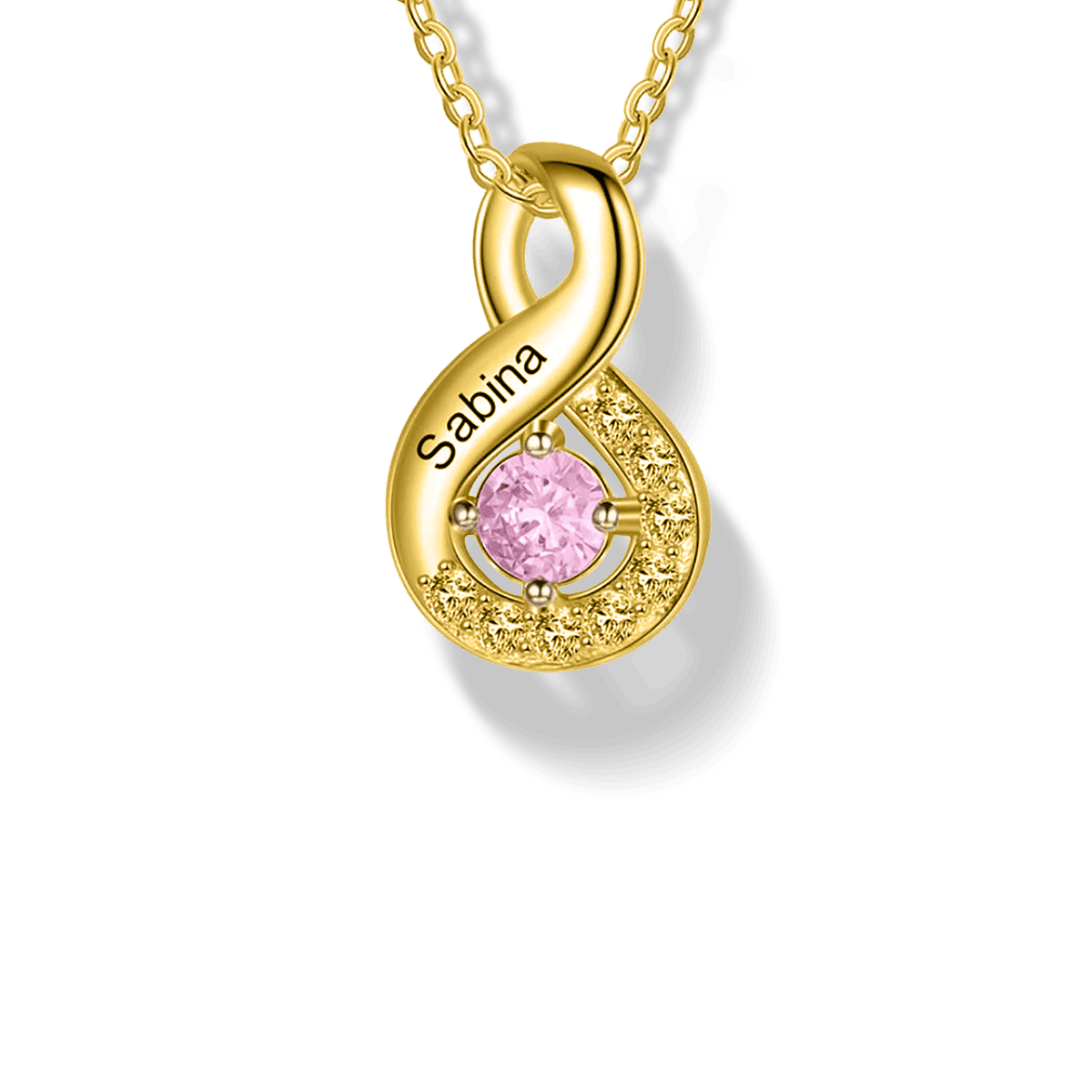 Personalisierte Familien-Halskette mit Geburtssteinen – S925 Sterling Silber