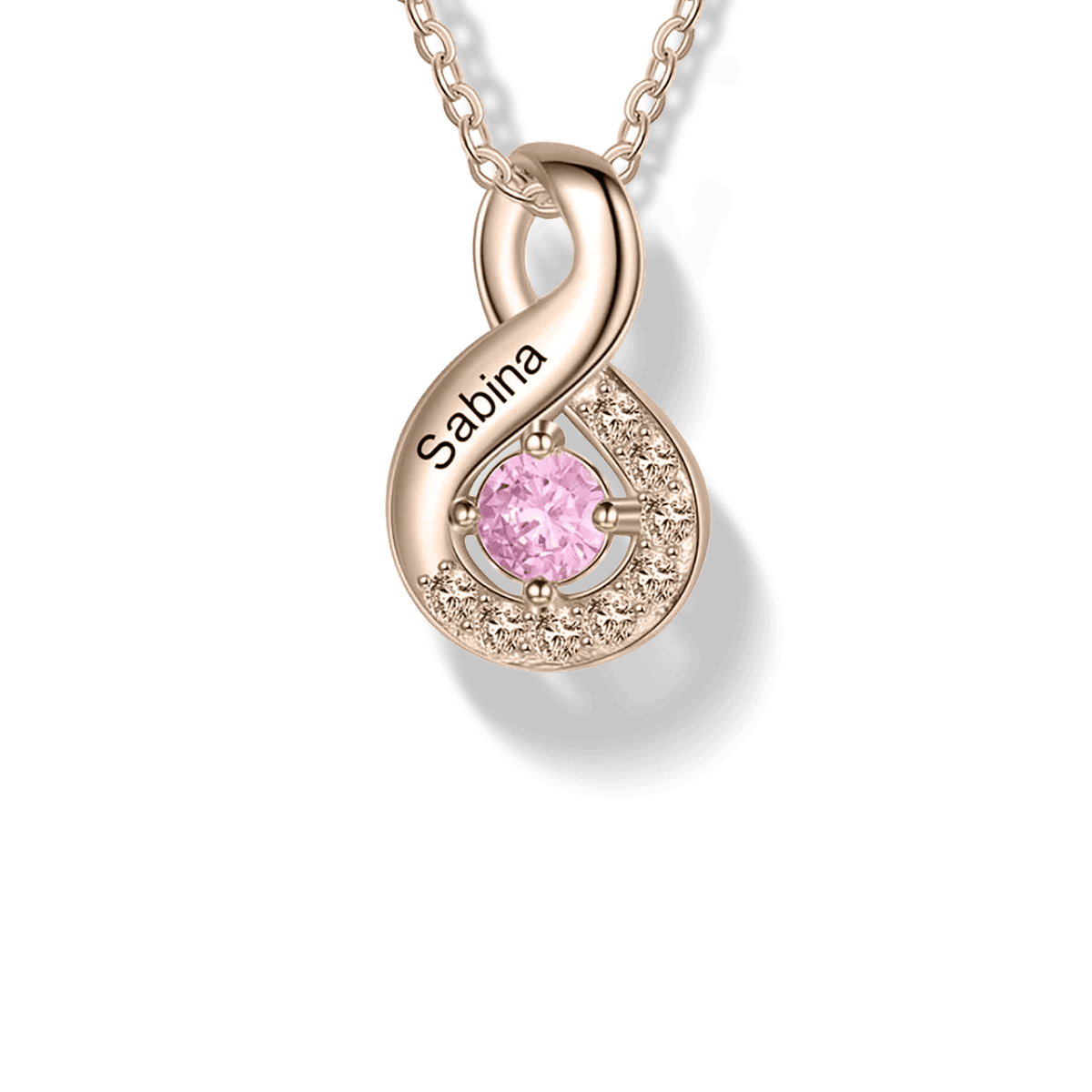 Personalisierte Familien-Halskette mit Geburtssteinen – S925 Sterling Silber