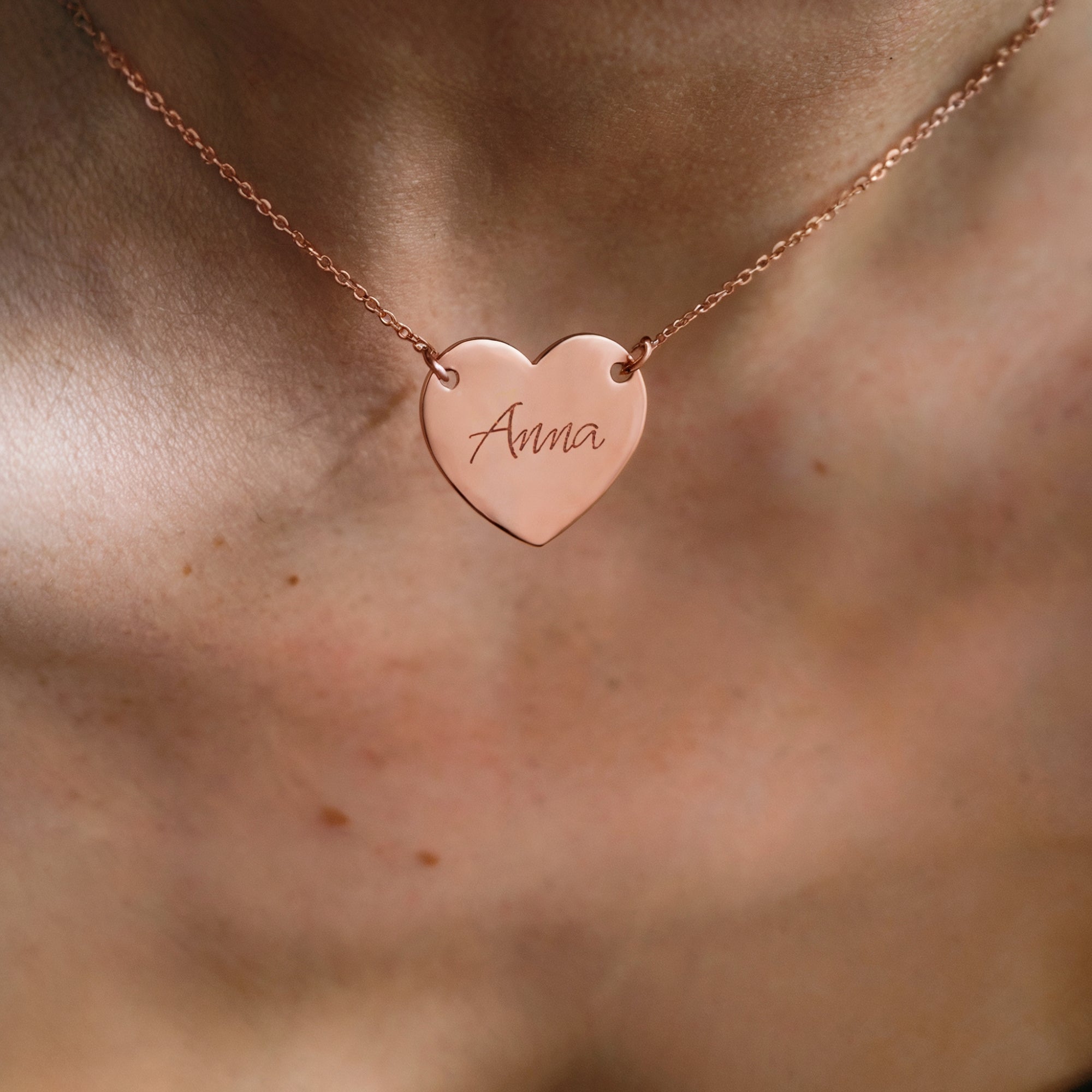 De Gepersonaliseerde Hart Roze Gouden Ketting