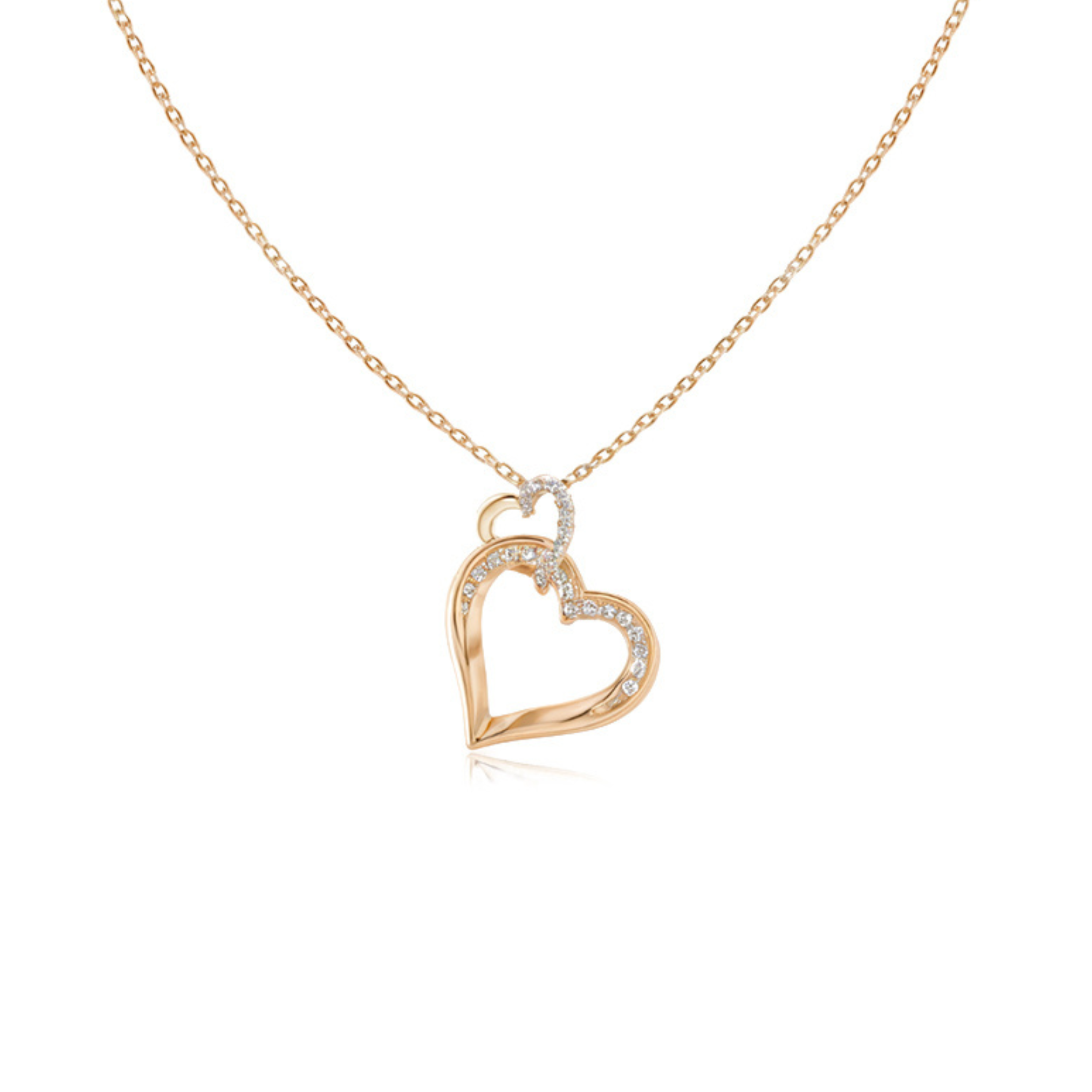 Verbonden Diamanten Hart Ketting