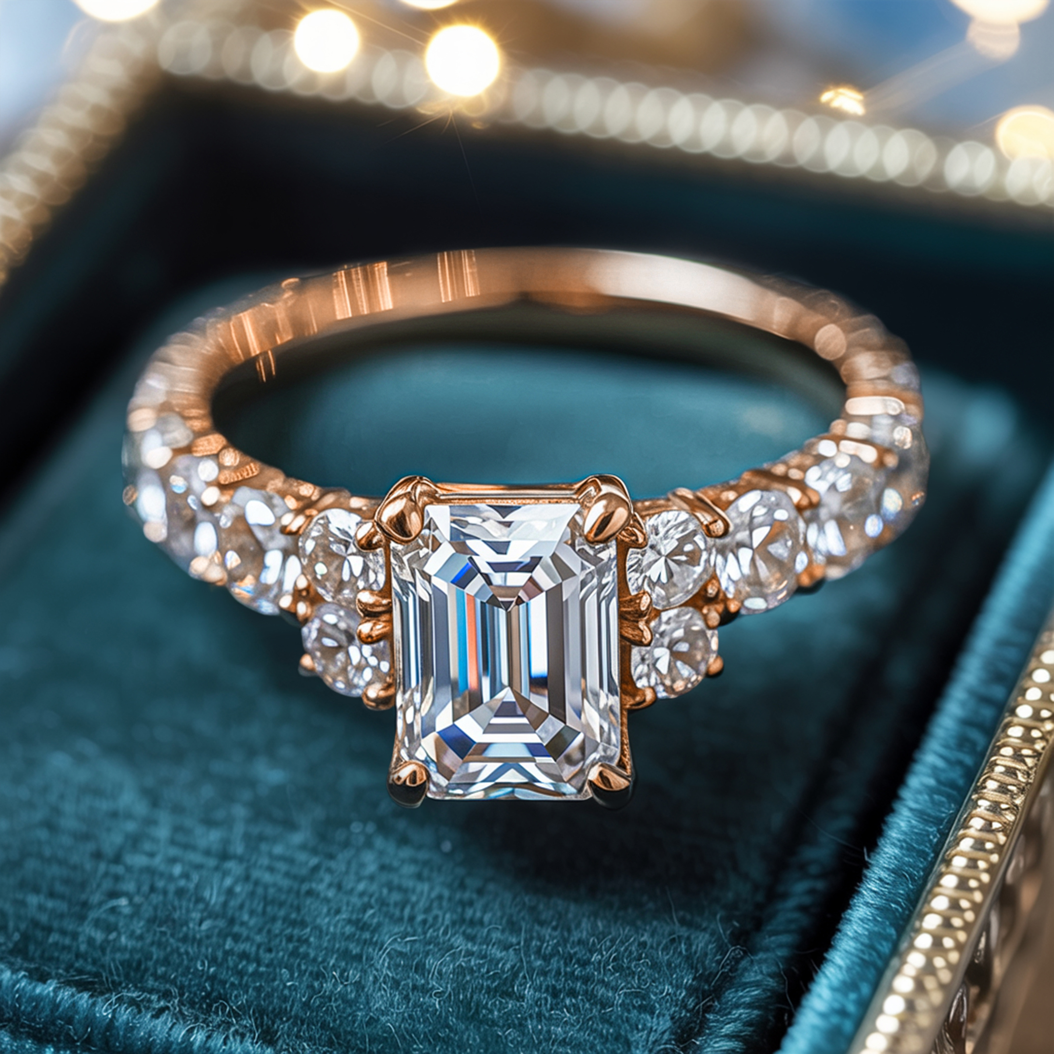 The Adelina Rae 1CT Emerald Cut Moissanite Ring